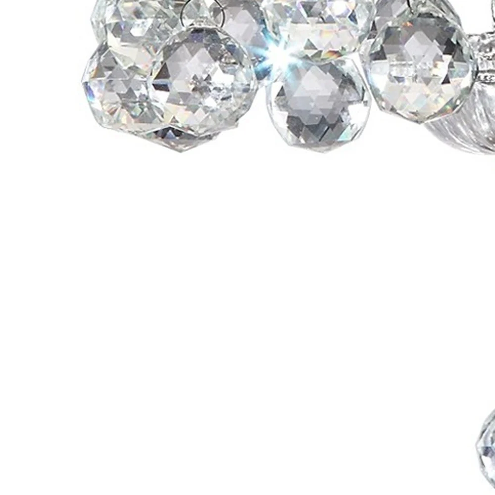 Chic Silver Ceiling Lamp with Crystal Accents and Silver Shade By Homeroots - Image 6