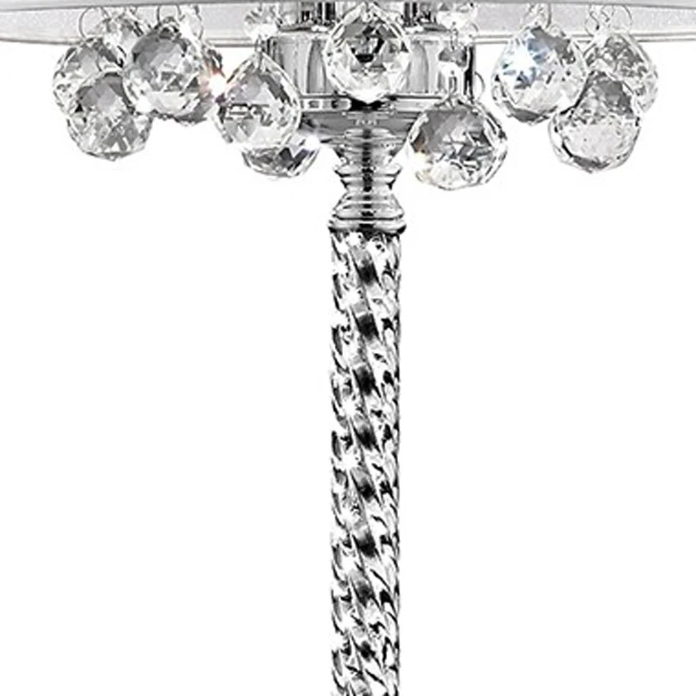 Chic Silver Floor Lamp with Crystal Accents and Silver Shade By Homeroots - Image 5