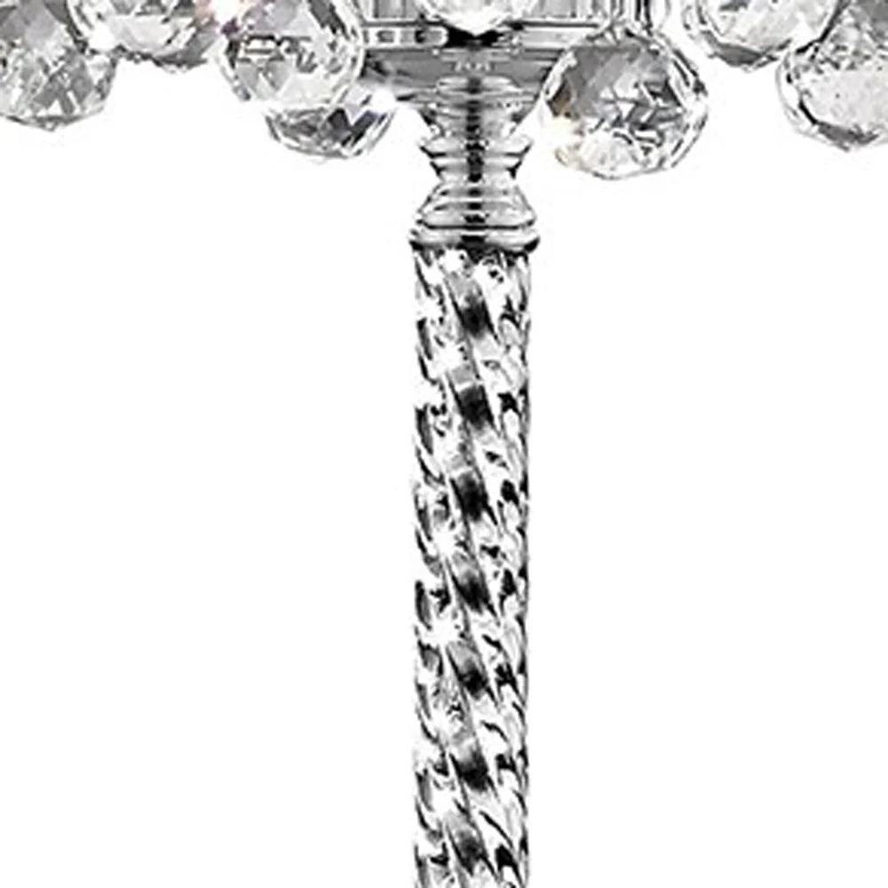 Chic Silver Floor Lamp with Crystal Accents and Silver Shade By Homeroots - Image 6