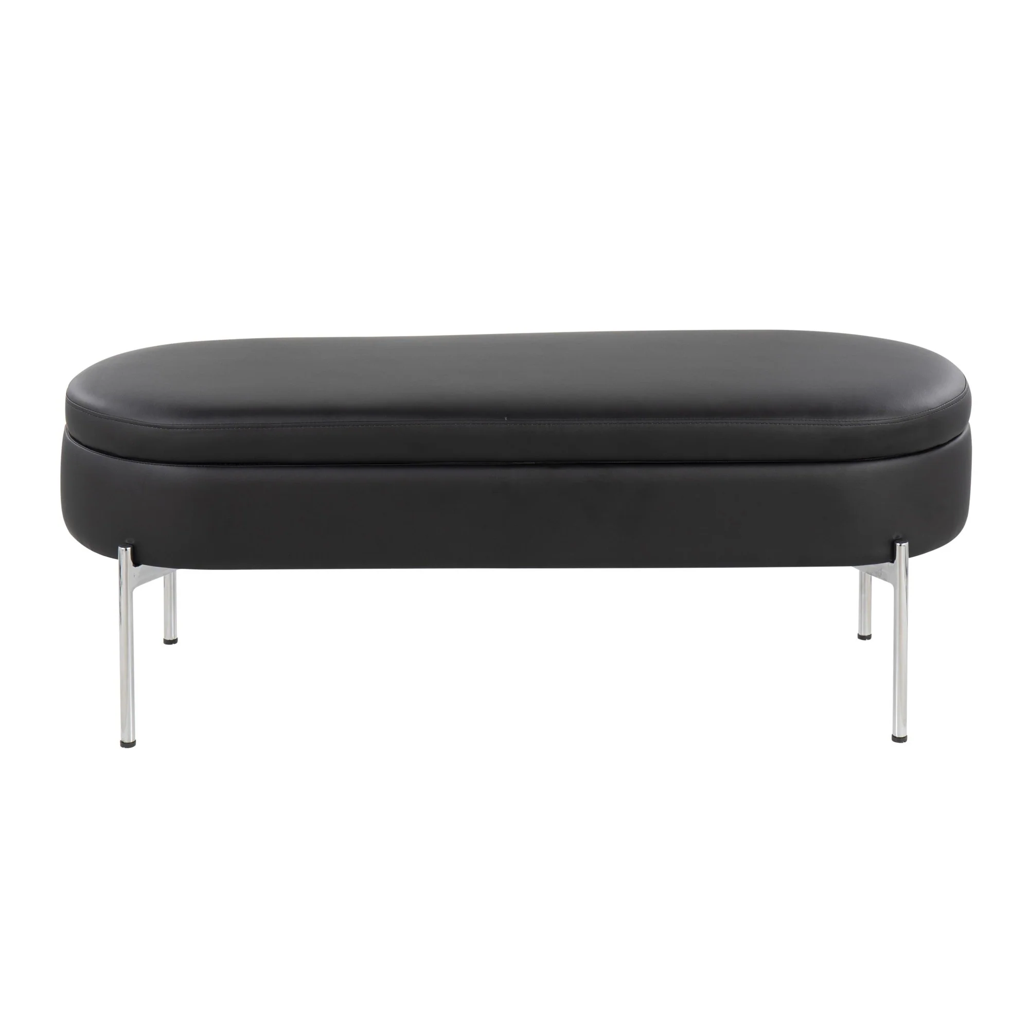Chloe Storage Bench Black By LumiSource - Image 2