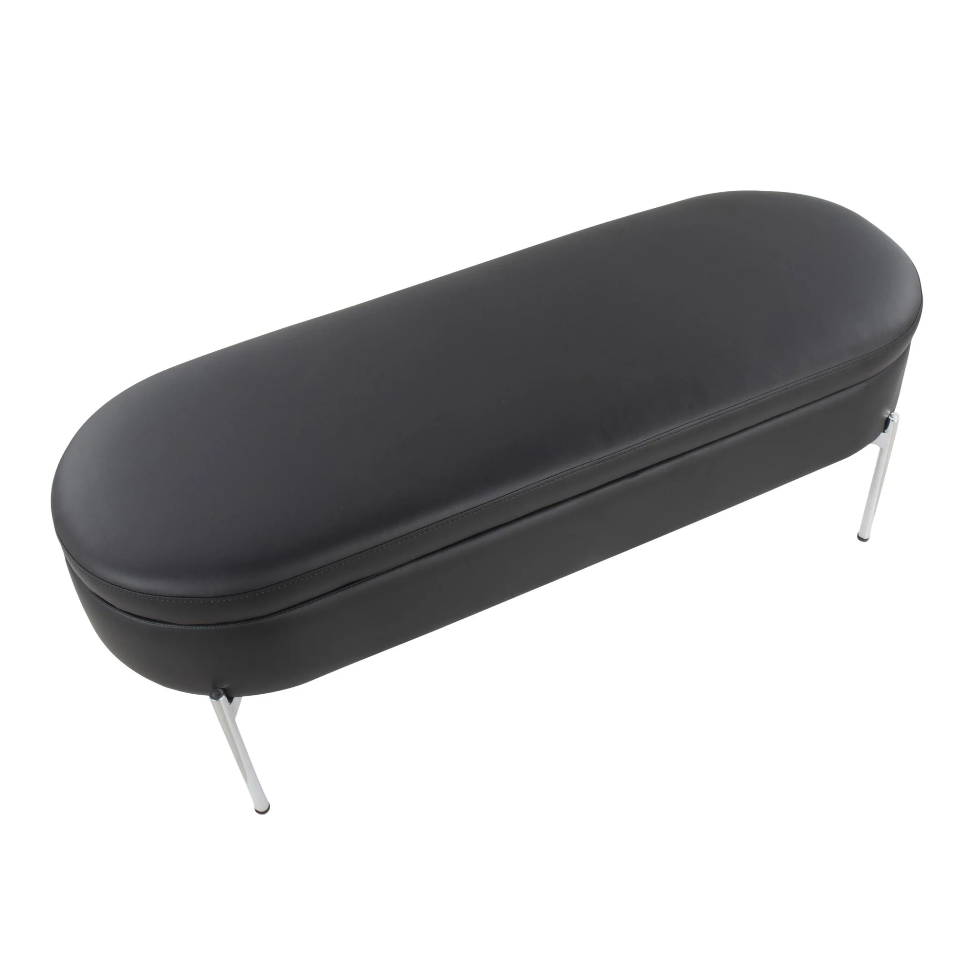 Chloe Storage Bench Black By LumiSource - Image 3