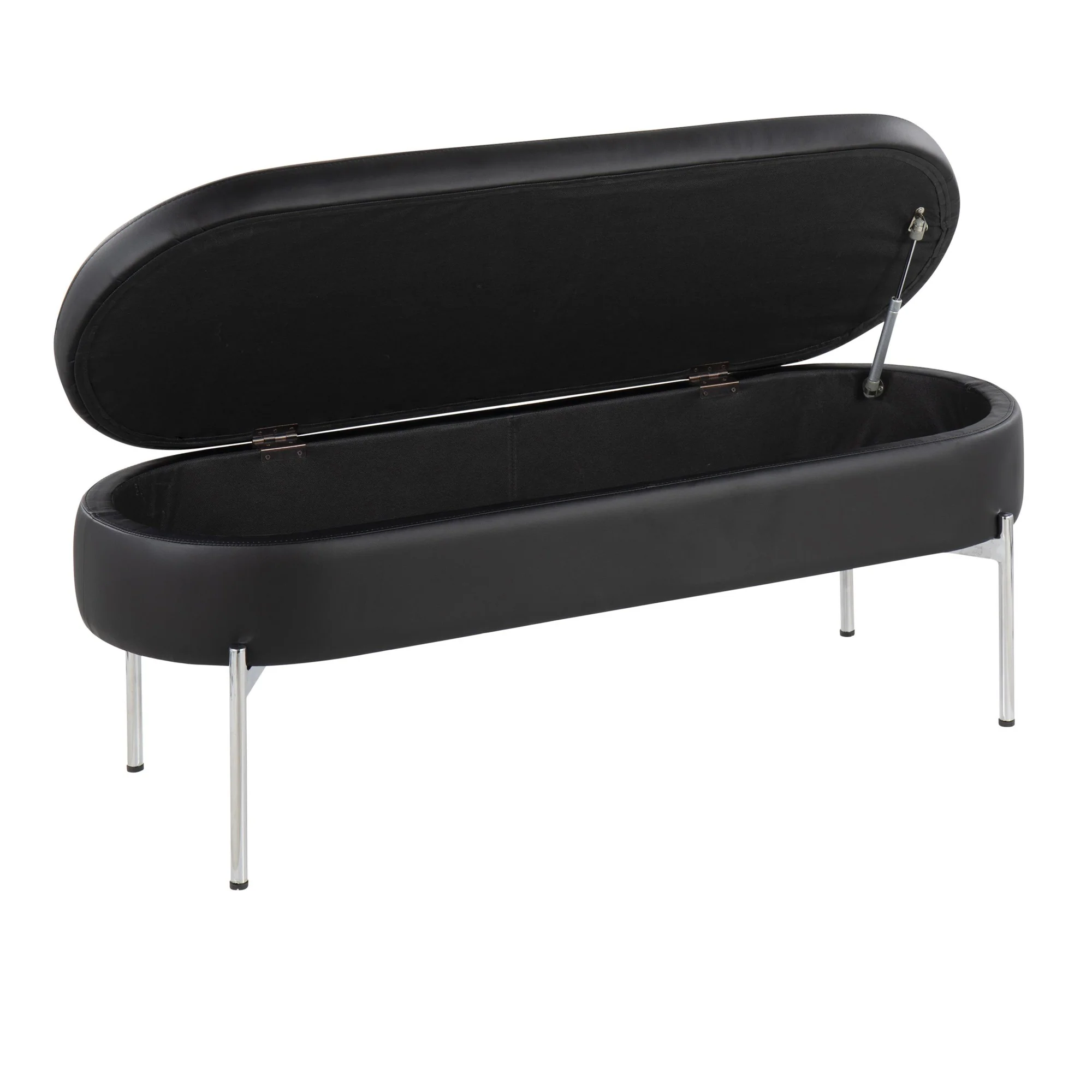 Chloe Storage Bench Black By LumiSource - Image 5