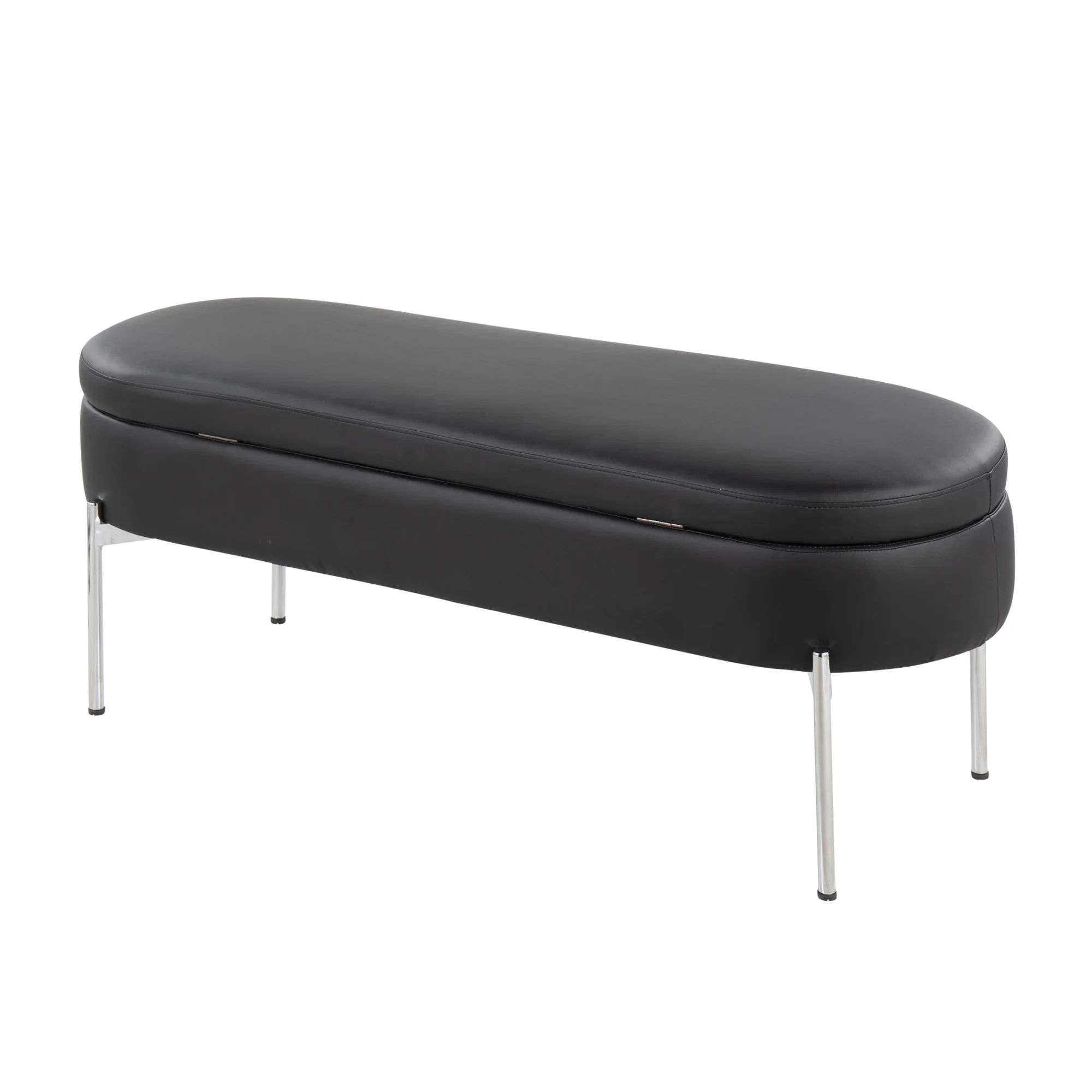 Chloe Storage Bench Black By LumiSource - Image 7