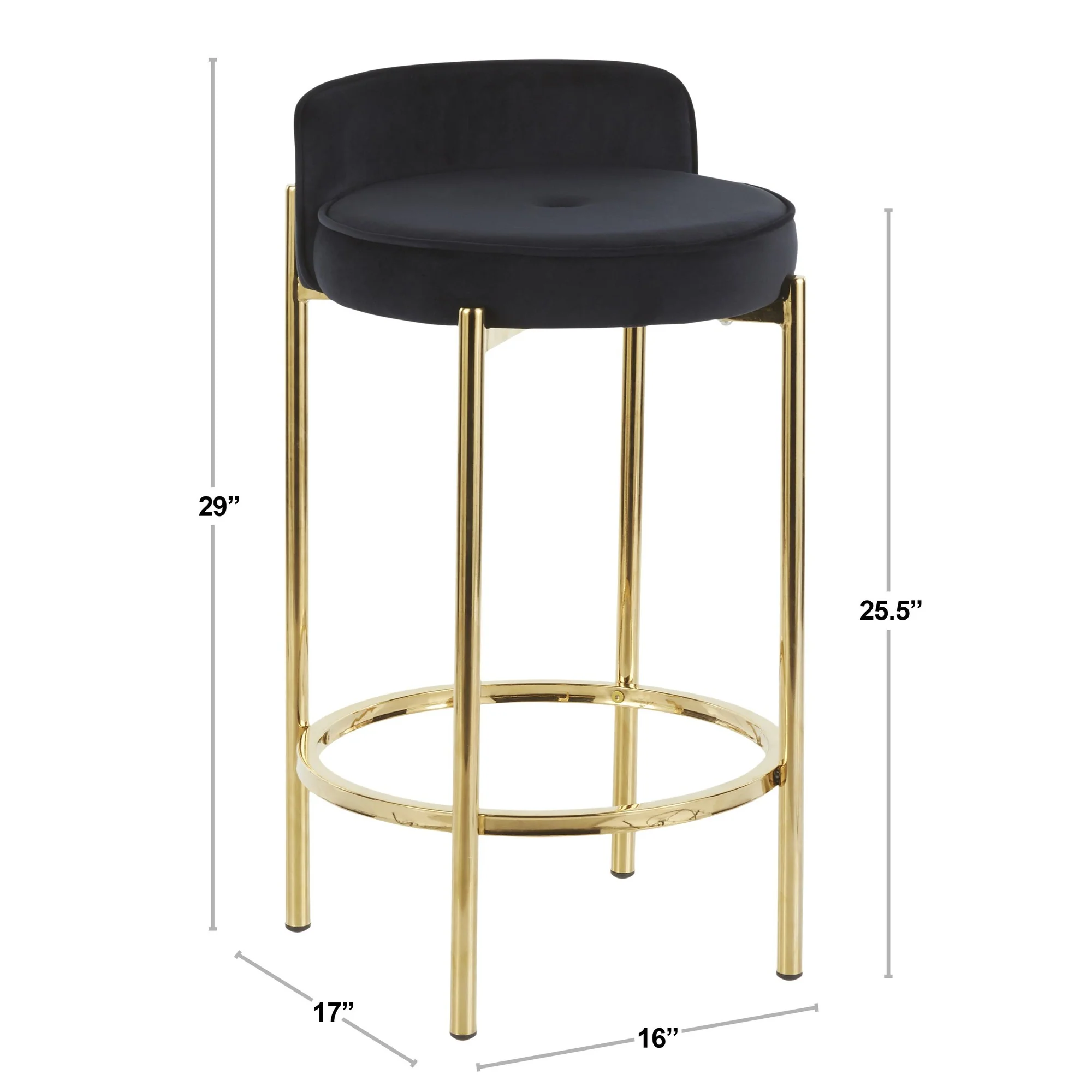 Chloe Counter Stool - Set of 2 By LumiSource - B26-CHLOE AUVBK2 - Image 10