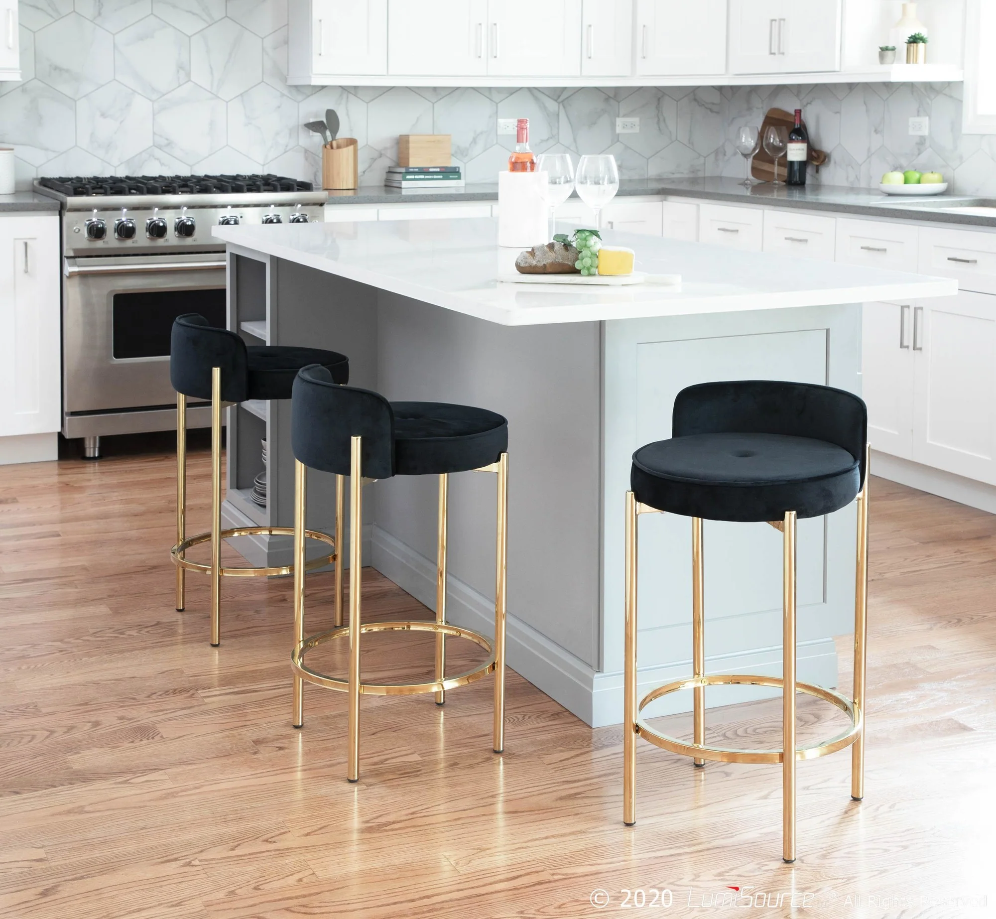 Chloe Counter Stool - Set of 2 By LumiSource - B26-CHLOE AUVBK2 - Image 2