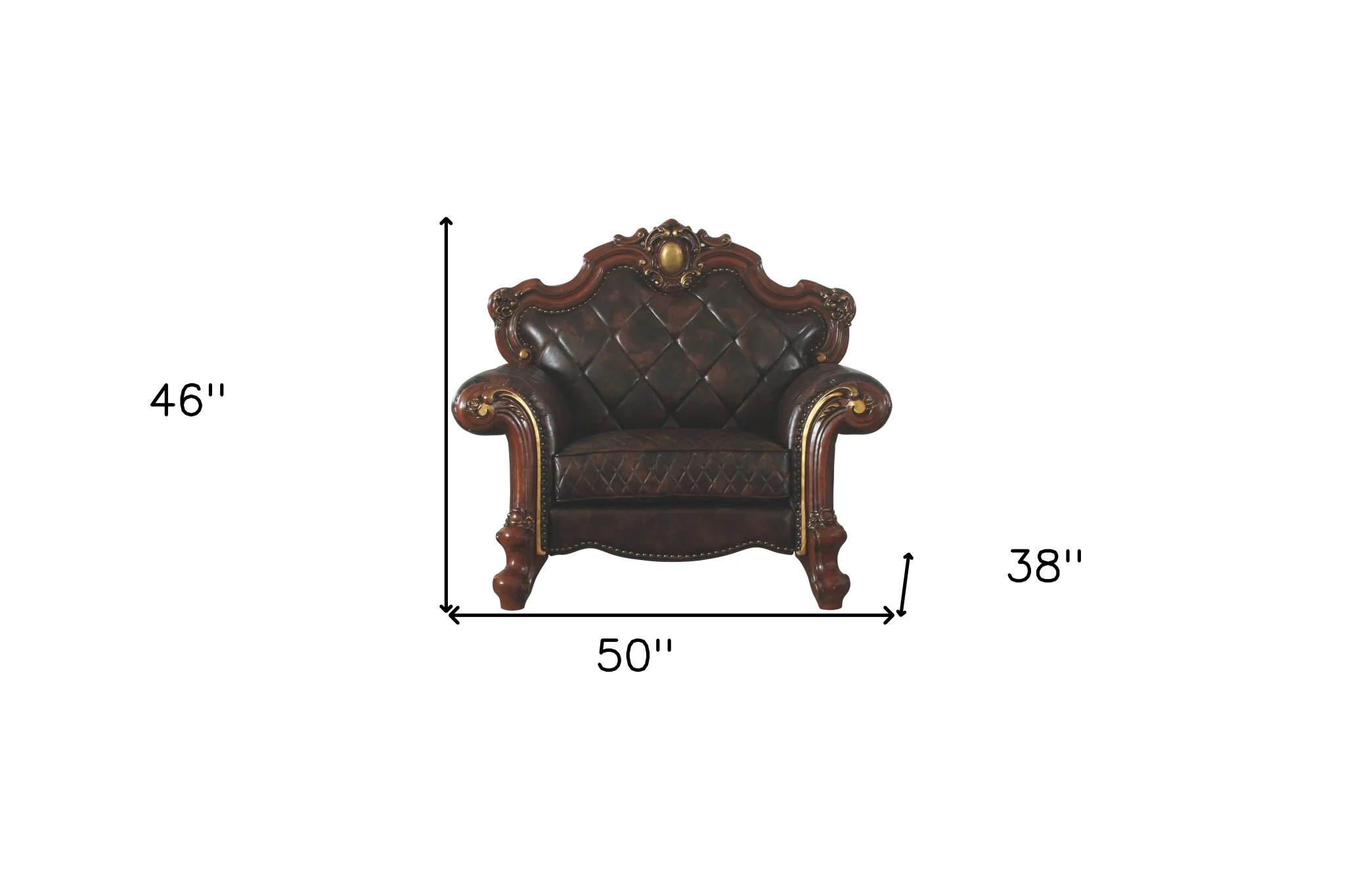 Chocolate Faux Leather Tufted Chesterfield Chair And Toss Pillow By Homeroots - Image 5