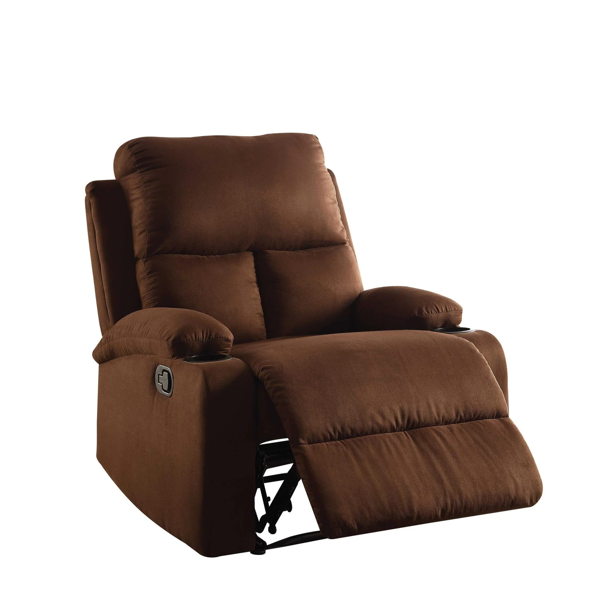 Chocolate Microfiber Wood Frame Recliner By Homeroots - Image 2