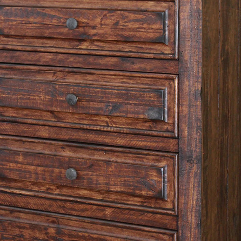 Chocolate Solid Wood Five Drawer Chest By Homeroots - Image 3