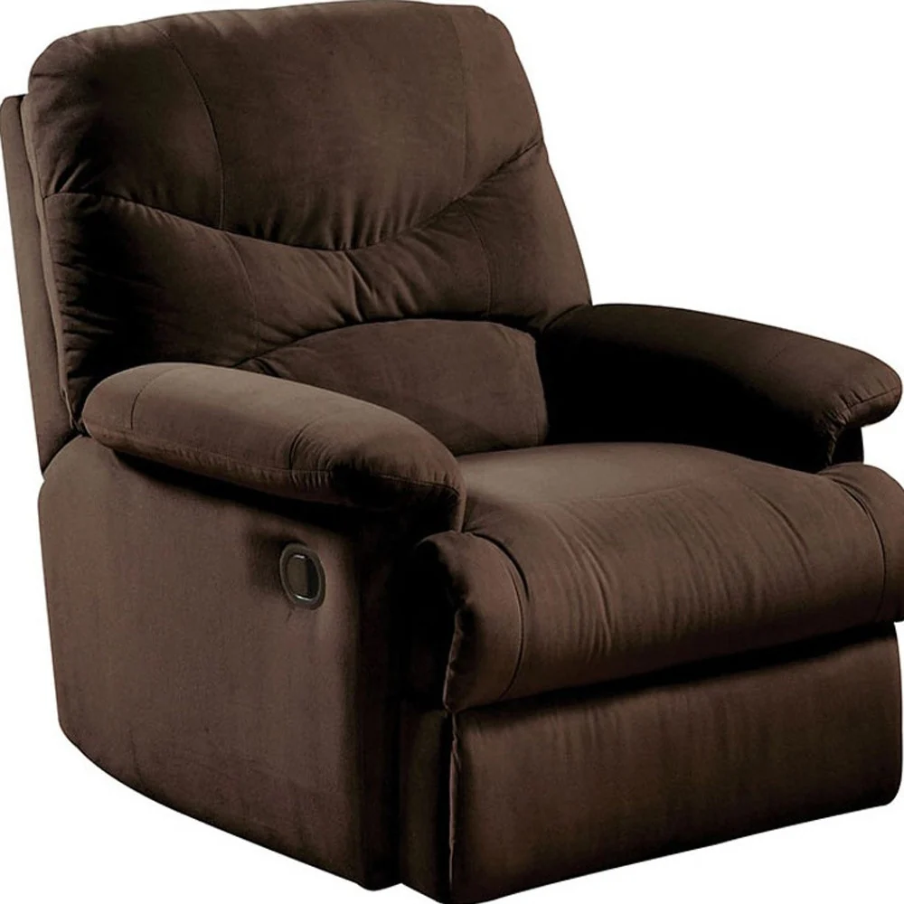 Chocolate Upholstered Motion Recliner By Homeroots - Image 4