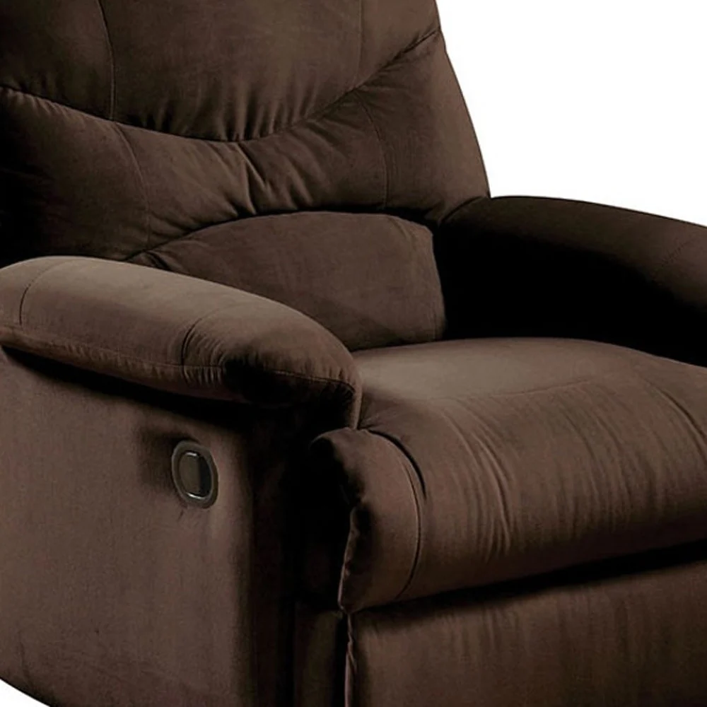 Chocolate Upholstered Motion Recliner By Homeroots - Image 5