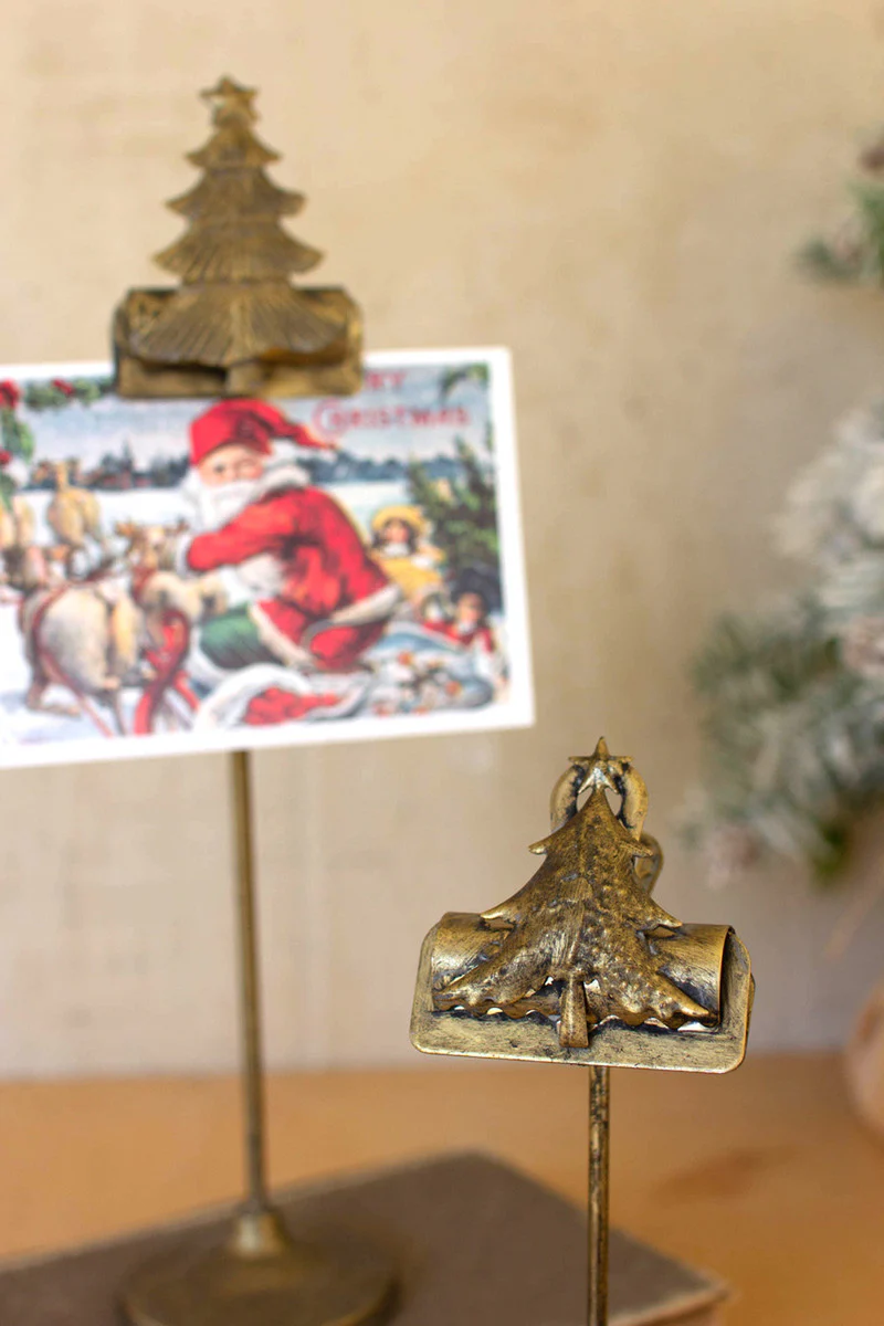 Christmas Tree Card Clips On Stands (Min 2) Set Of 2 By Kalalou - Image 2