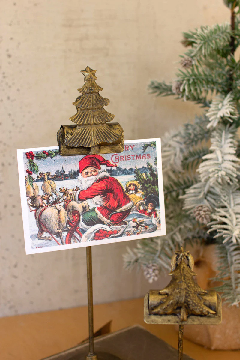 Christmas Tree Card Clips On Stands (Min 2) Set Of 2 By Kalalou - Image 3