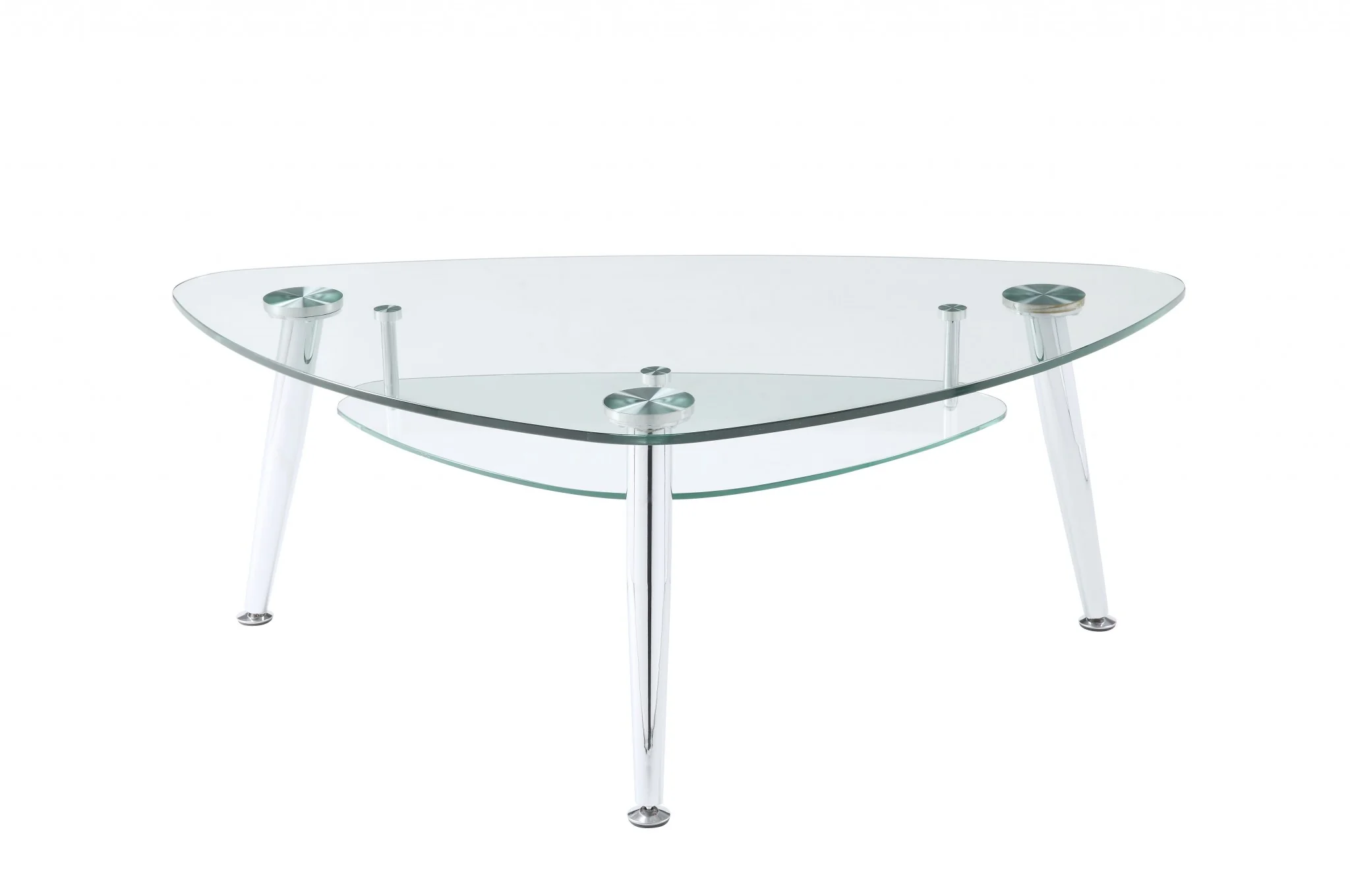 Chrome And Clear Glass Coffee Table By Homeroots - Image 3
