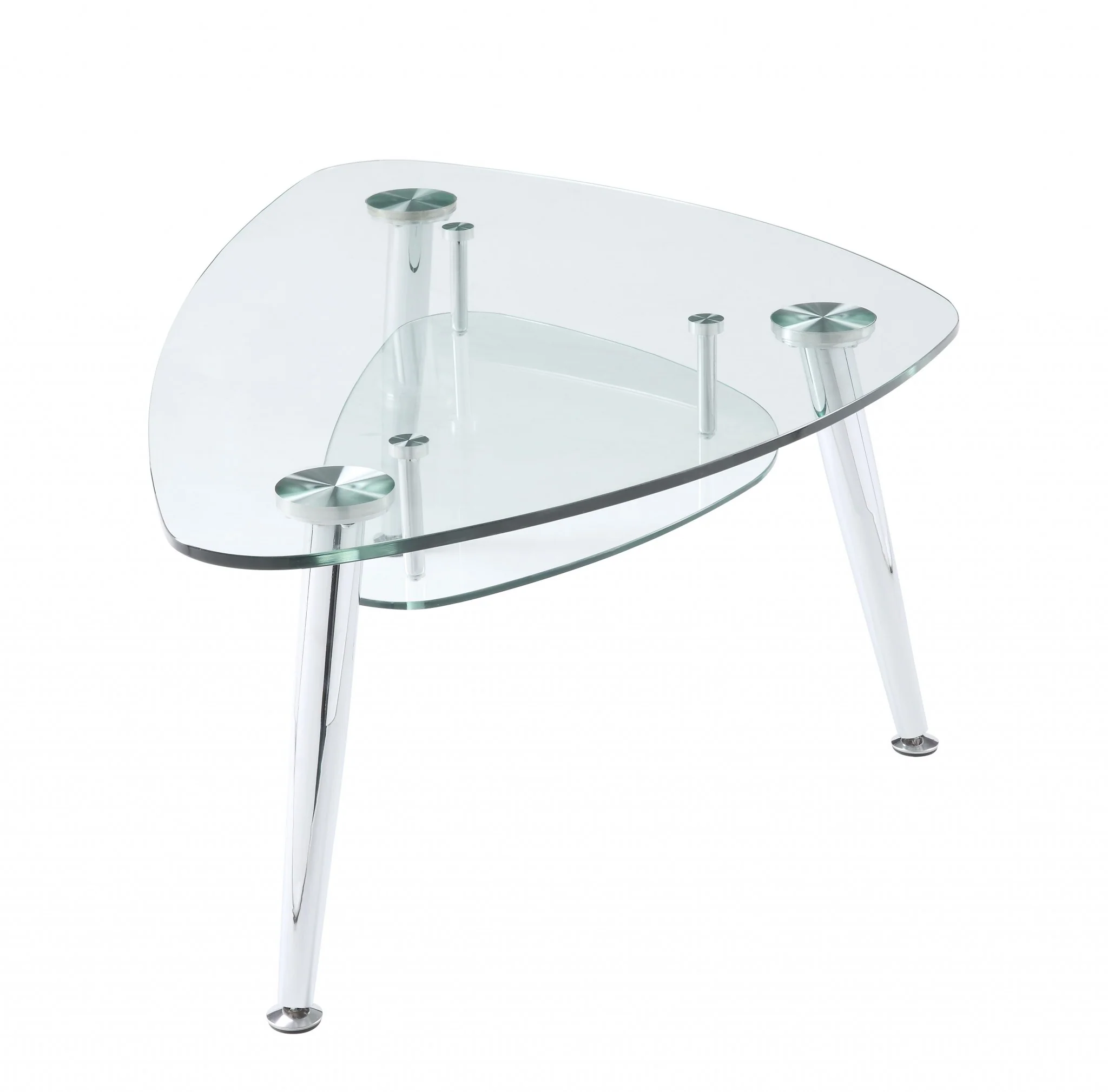Chrome And Clear Glass Coffee Table By Homeroots - Image 4