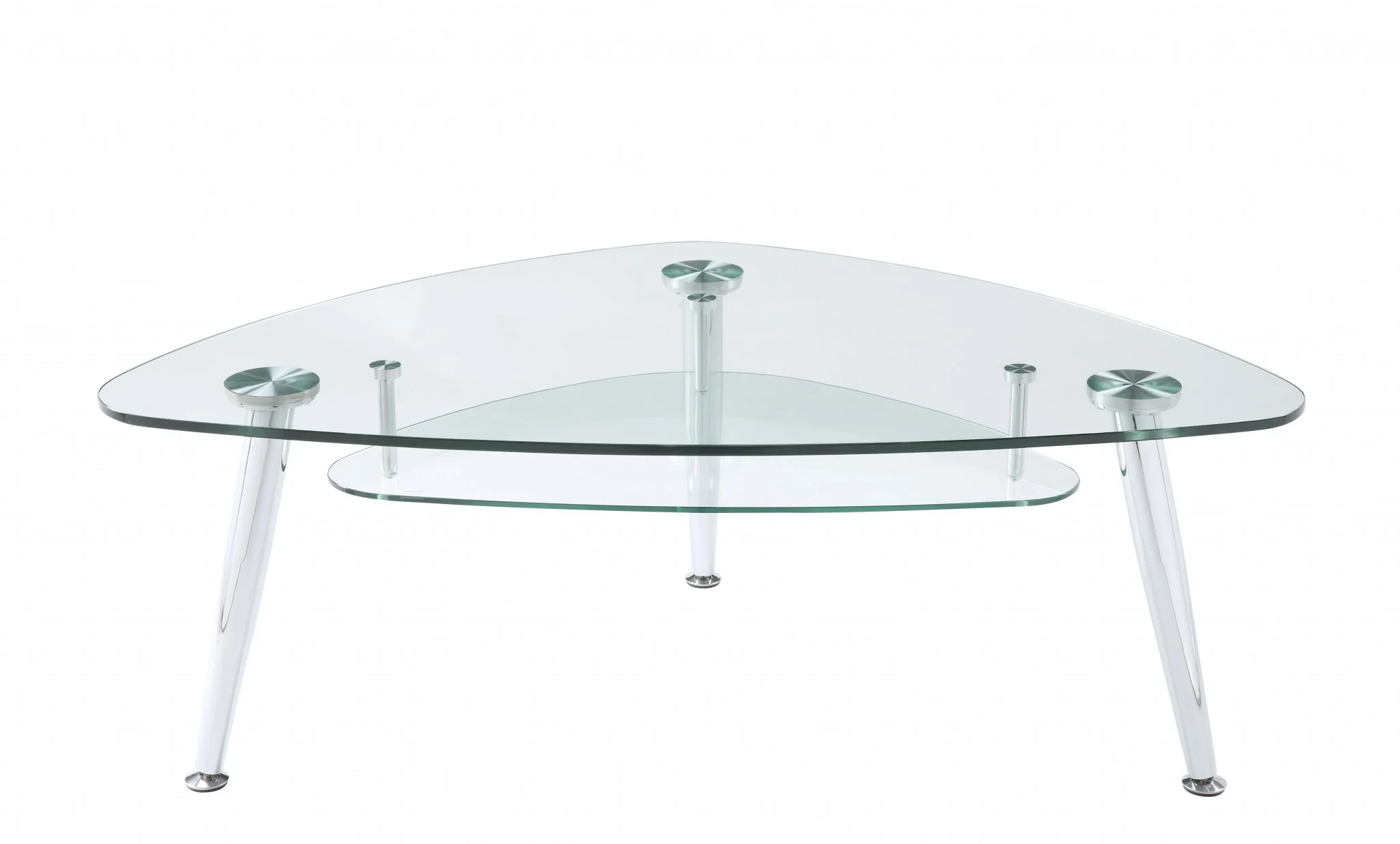Chrome And Clear Glass Coffee Table By Homeroots - Image 5