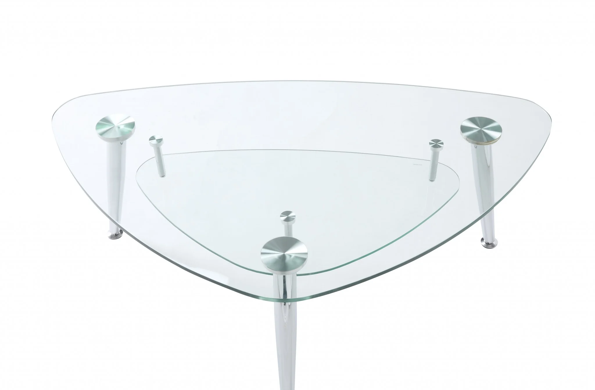 Chrome And Clear Glass Coffee Table By Homeroots - Image 6