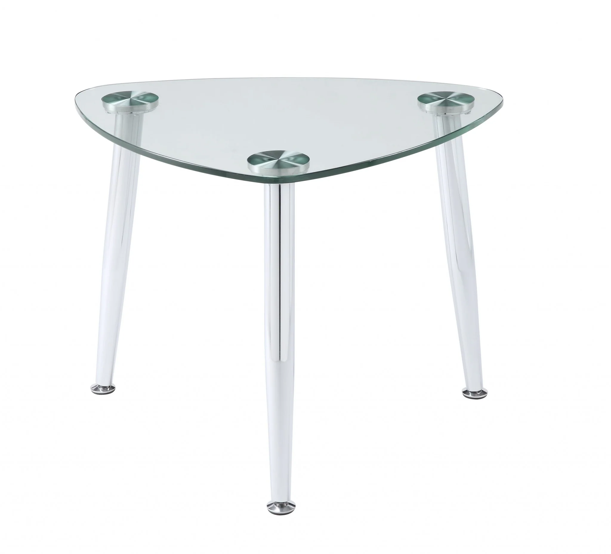 Chrome And Clear Glass End Table By Homeroots - Image 3