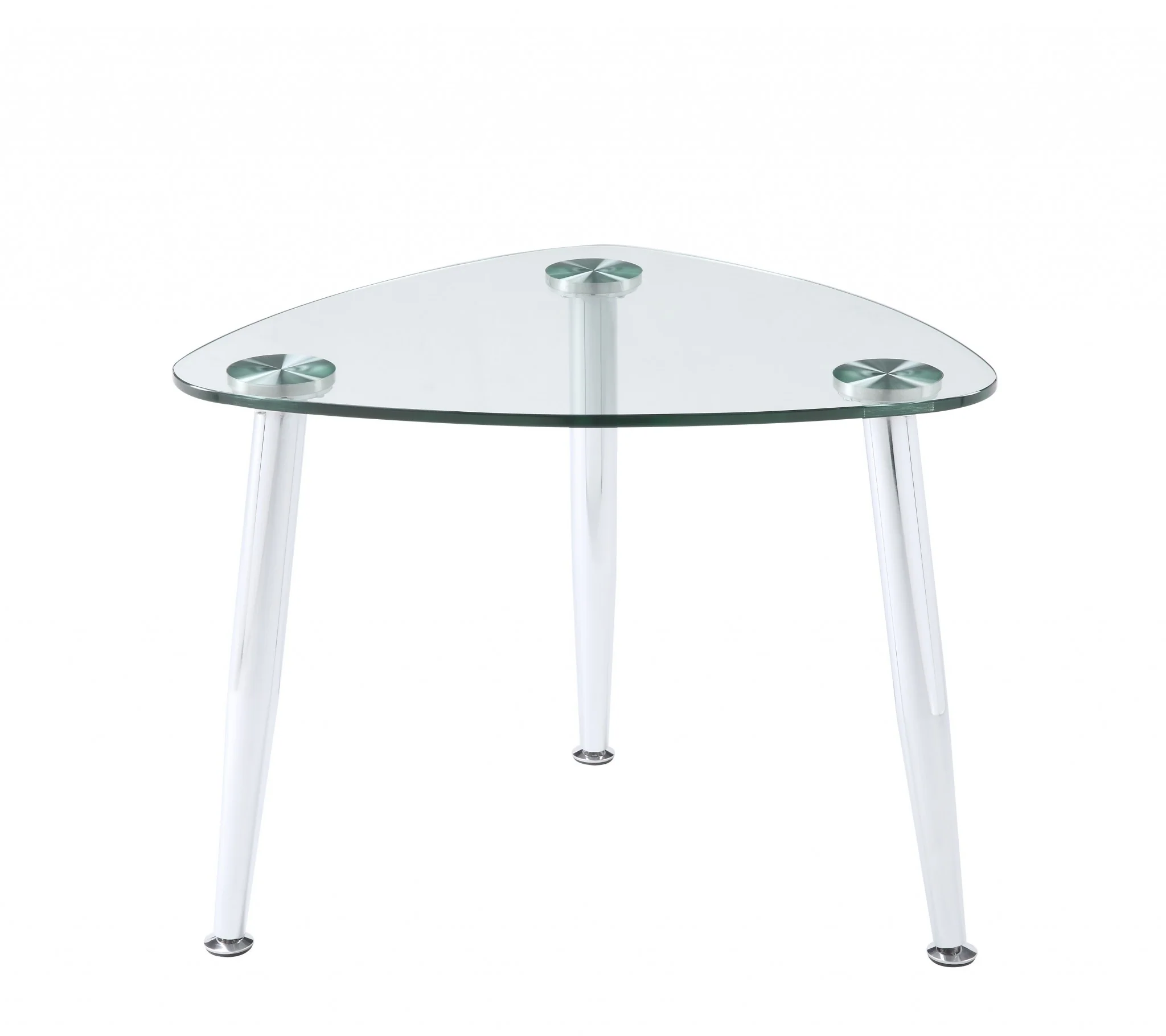 Chrome And Clear Glass End Table By Homeroots - Image 5