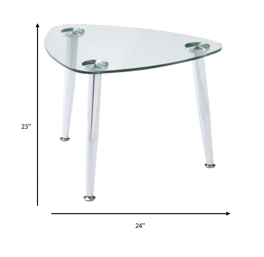 Chrome And Clear Glass End Table By Homeroots - Image 7