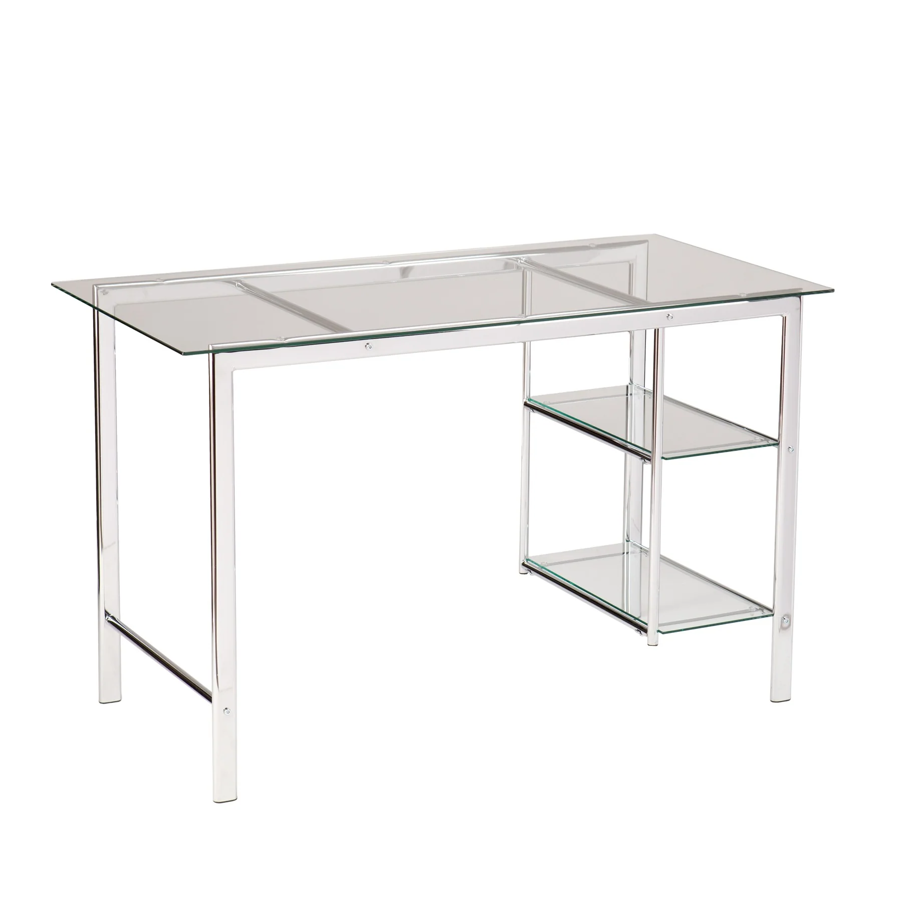 Chrome and Glass Writing Desk By Homeroots - Image 3
