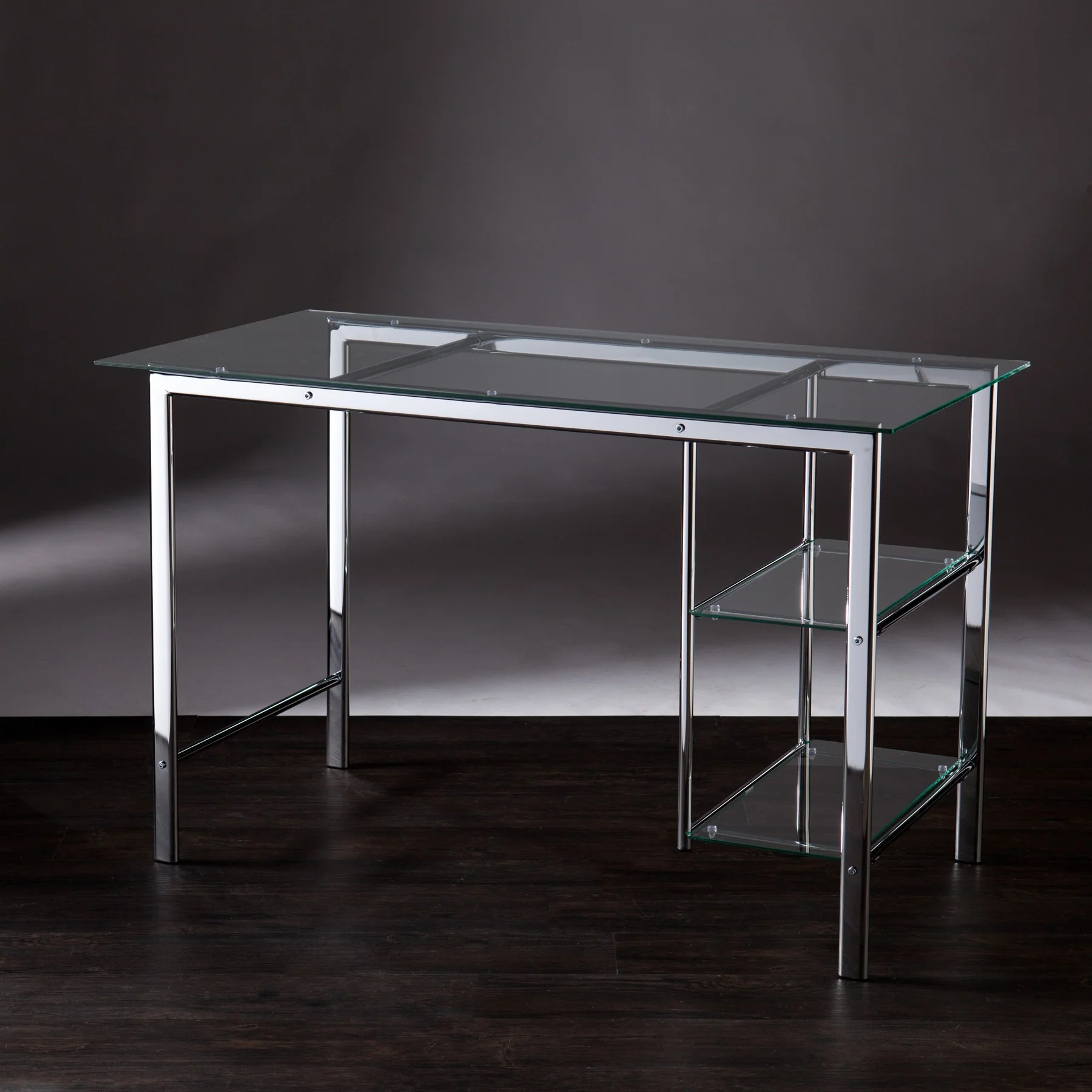 Chrome and Glass Writing Desk By Homeroots - Image 5