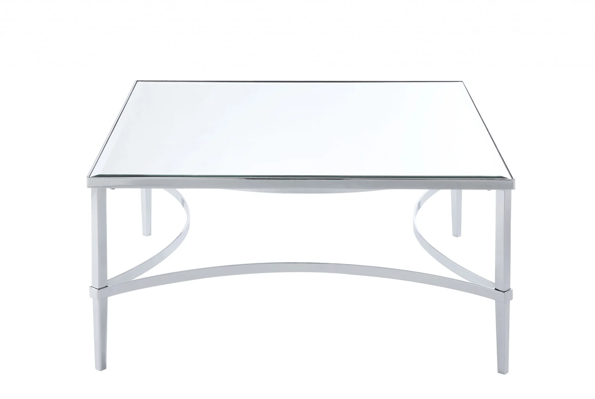 Chrome And Mirrored Coffee Table By Homeroots - Image 4