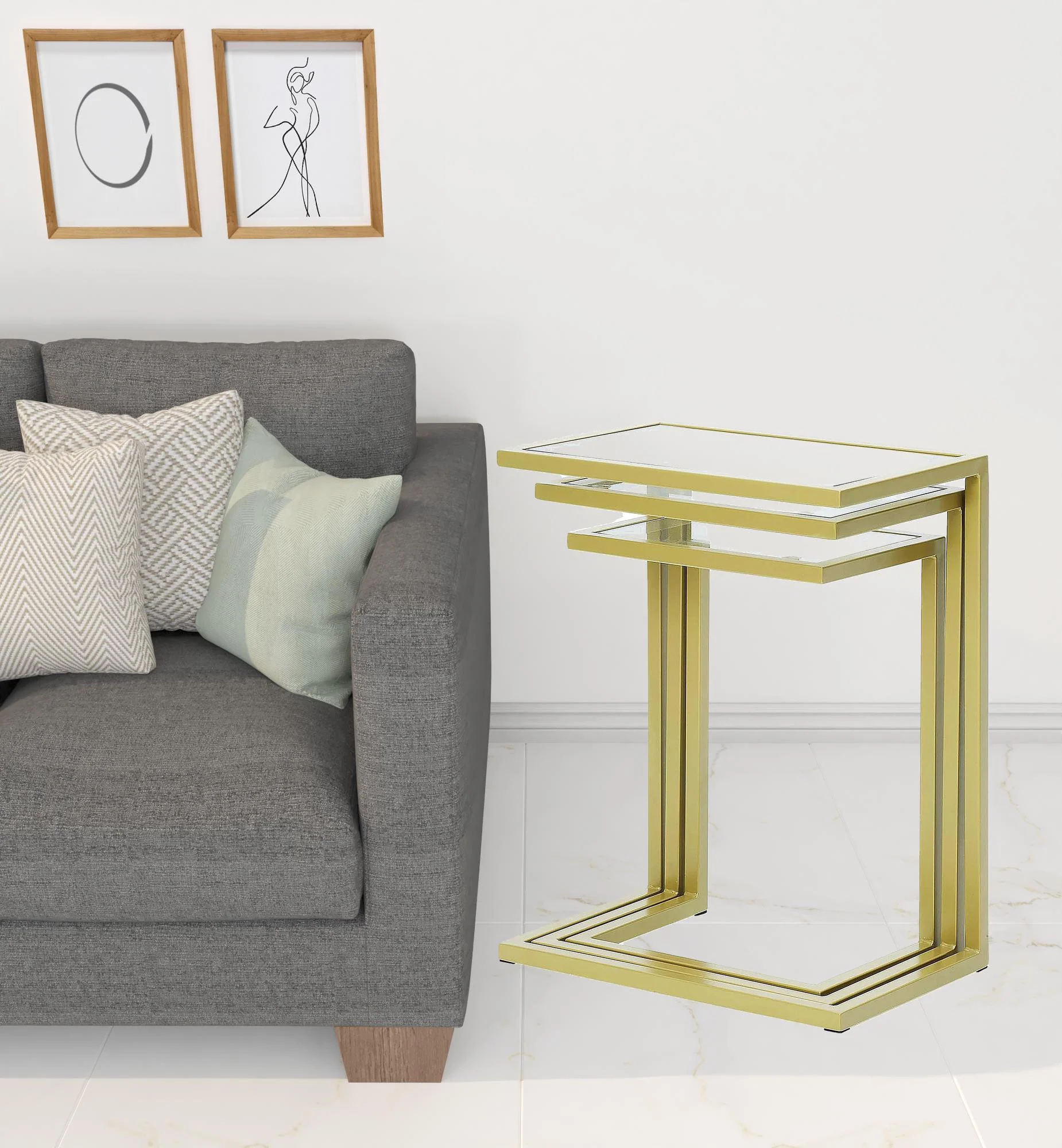 Chrome Glass Rectangular End Table By Homeroots - Image 5