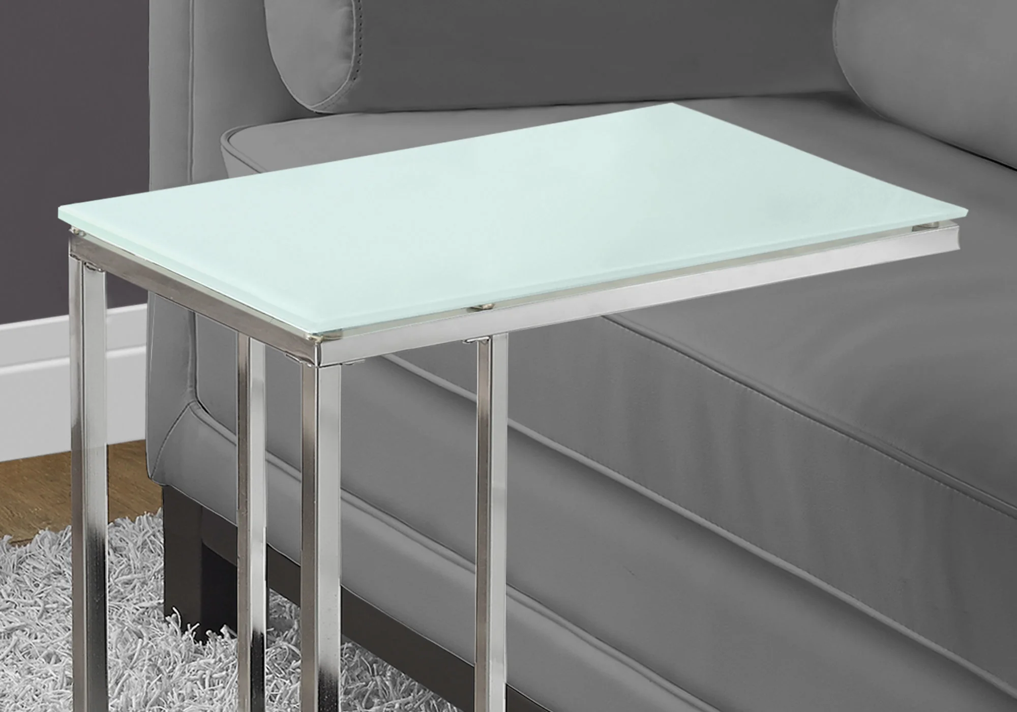 Chrome Metal Tempered Glass Accent Table By Homeroots - Image 2