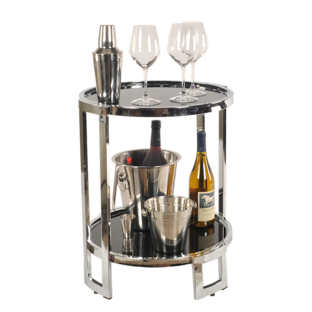 Chrome Round End Table By Homeroots - Image 2