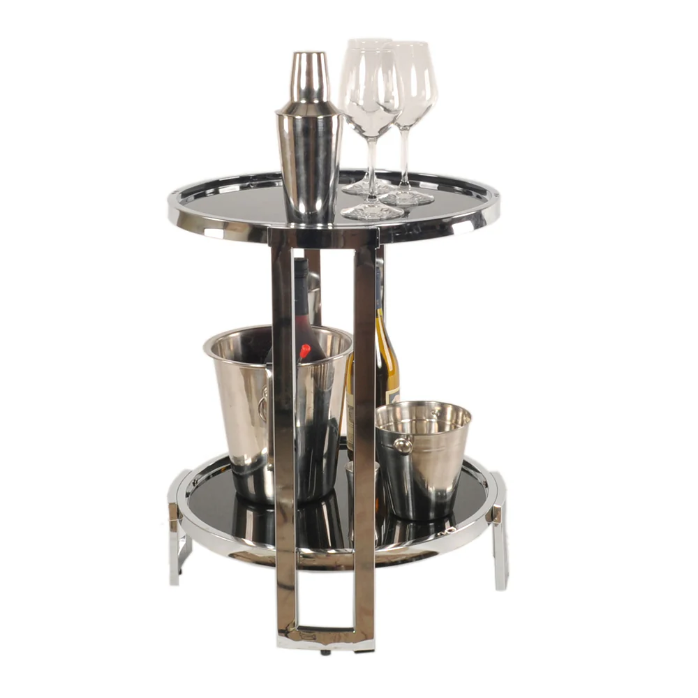 Chrome Round End Table By Homeroots - Image 3