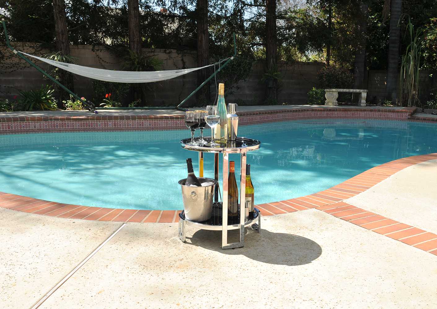 Chrome Round End Table By Homeroots - Image 5
