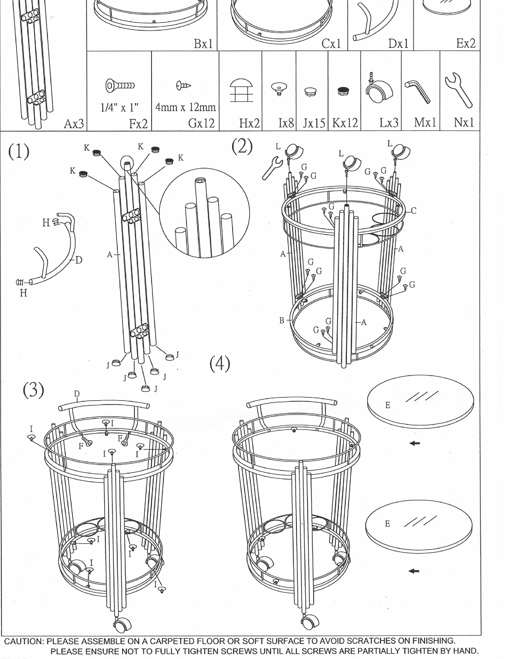Chrome Round Tier Serving Trolley By Homeroots - Image 6