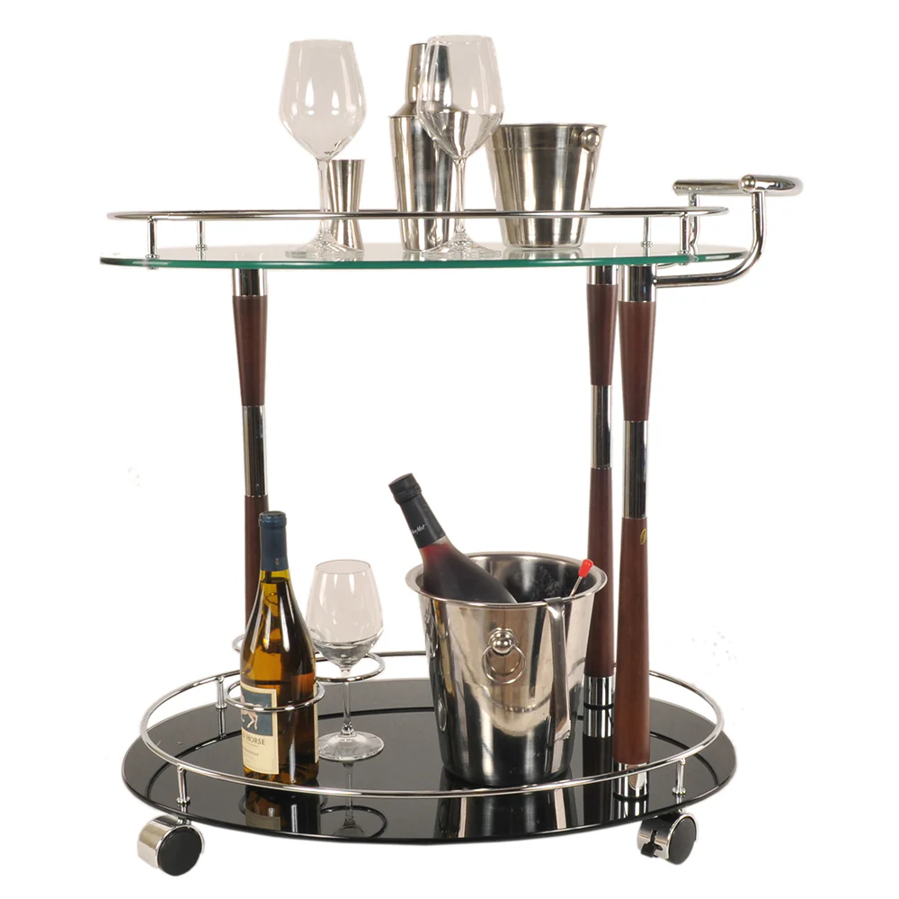 Chrome Serving Trolley By Homeroots - Image 2