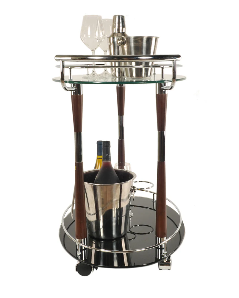 Chrome Serving Trolley By Homeroots - Image 3