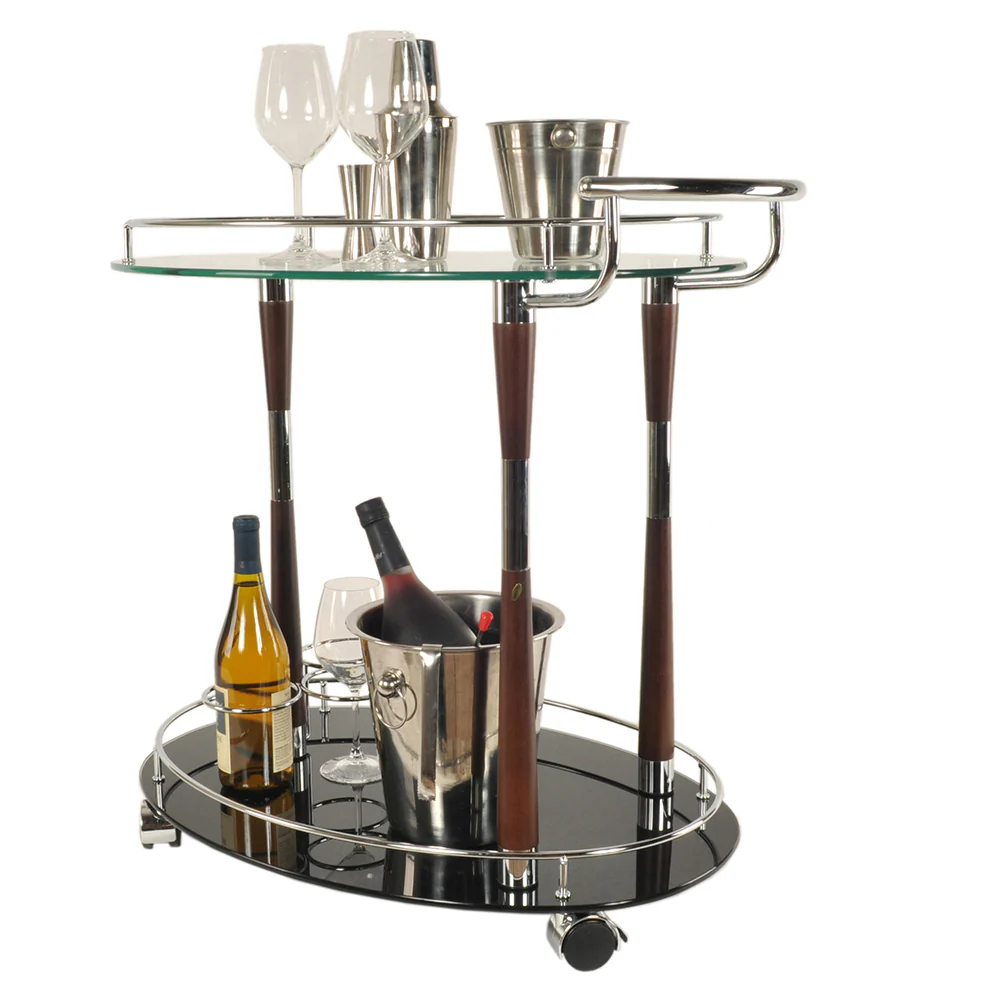 Chrome Serving Trolley By Homeroots - Image 4