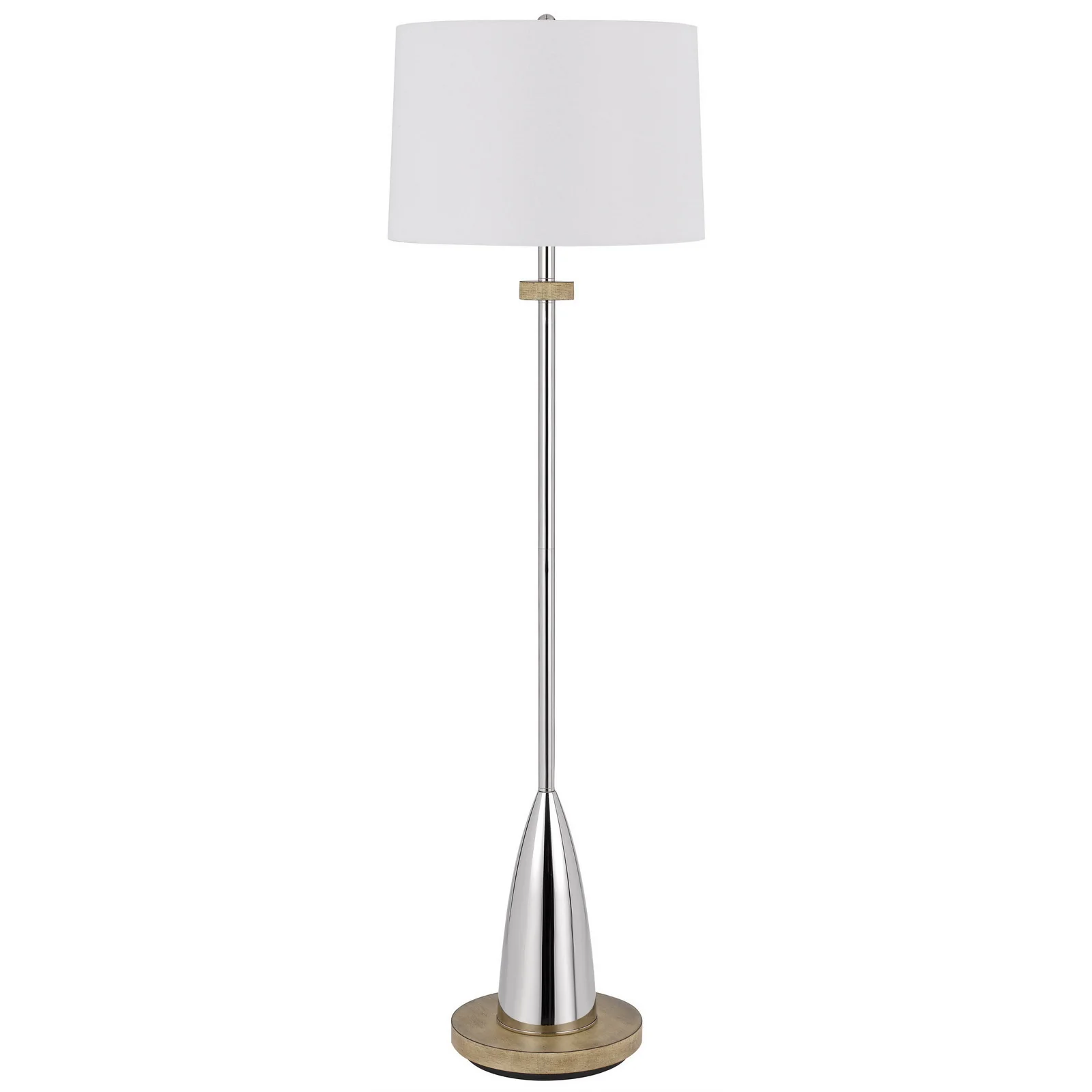 Chrome Traditional Shaped Floor Lamp With White Square Shade By Homeroots - Image 6