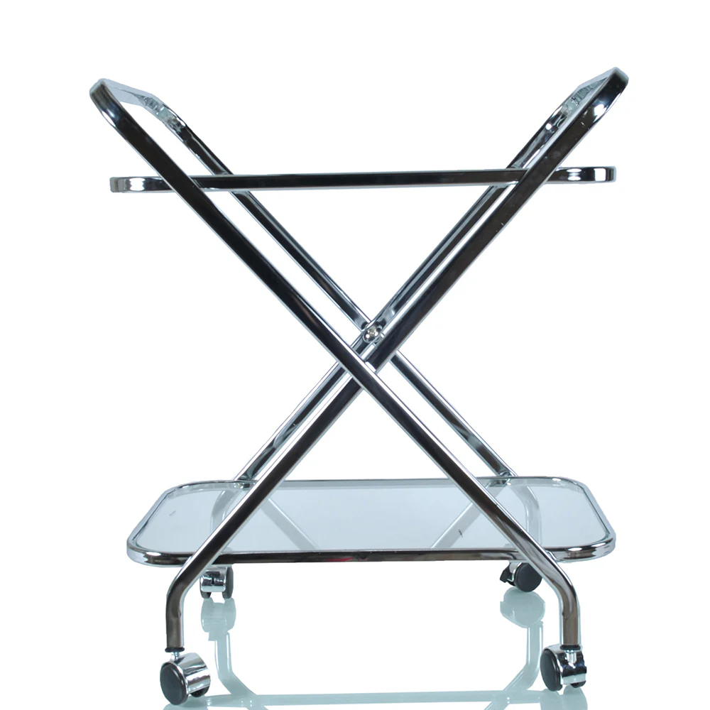 Chrome XShape Bar Cart By Homeroots - Image 3