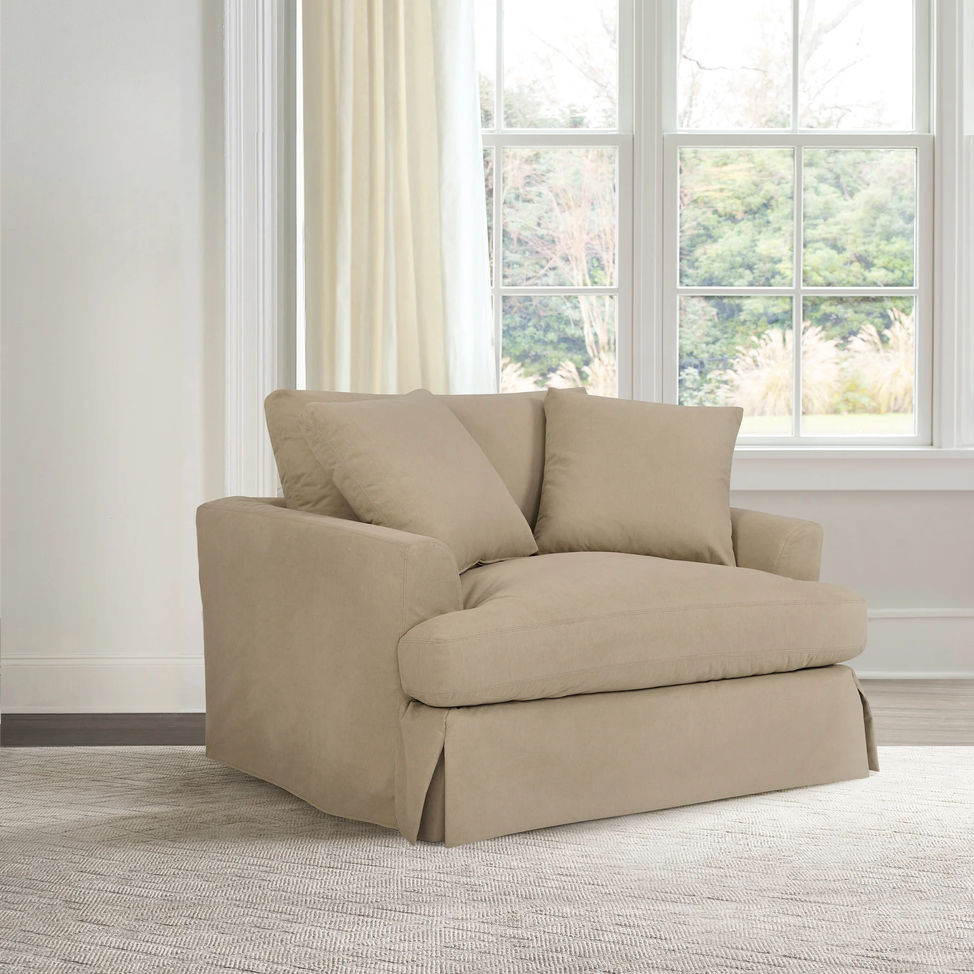 Ciara 53" Upholstered Chair and a Half in Slate Gray By Armen Living - Image 10