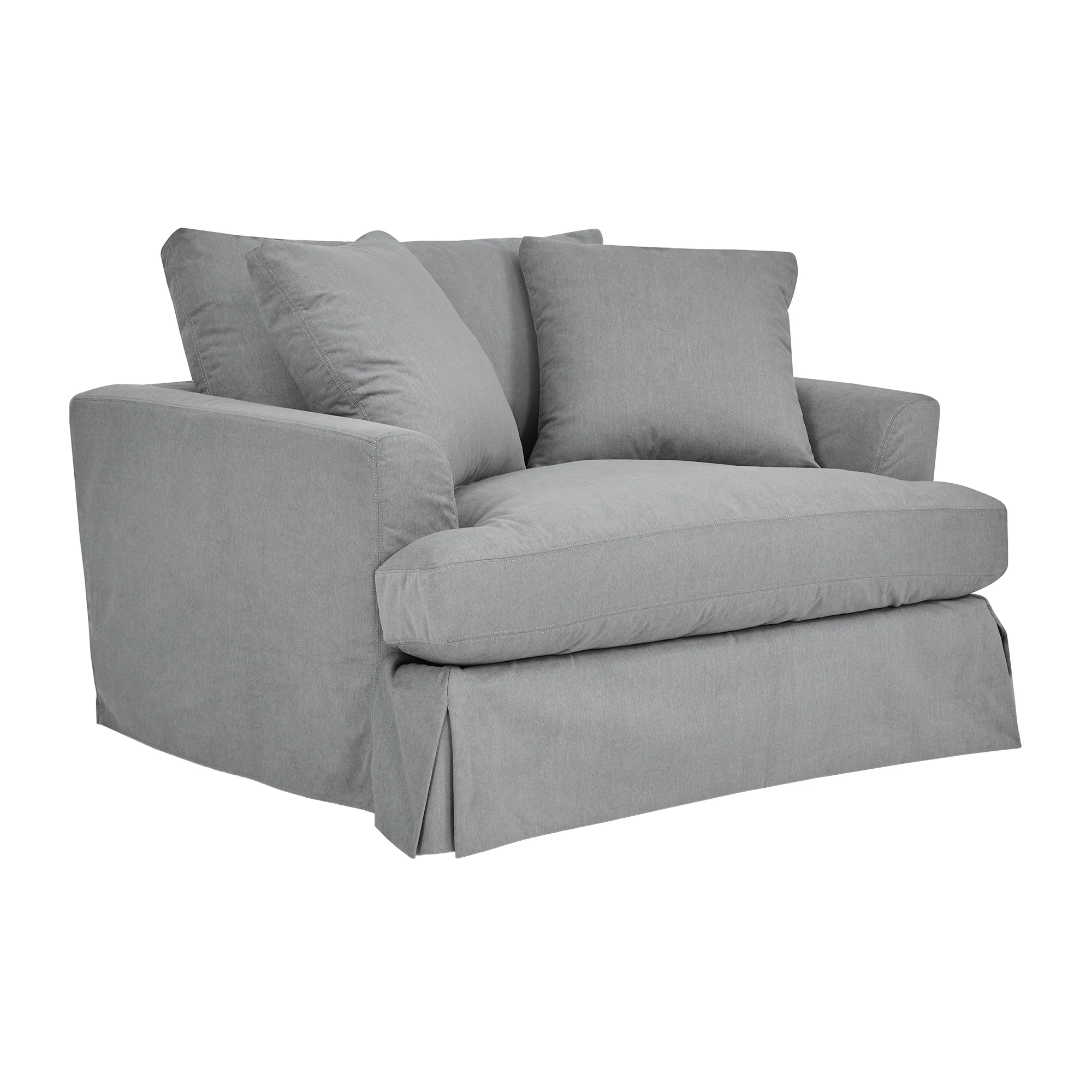 Ciara 53" Upholstered Chair and a Half in Slate Gray By Armen Living - Image 2
