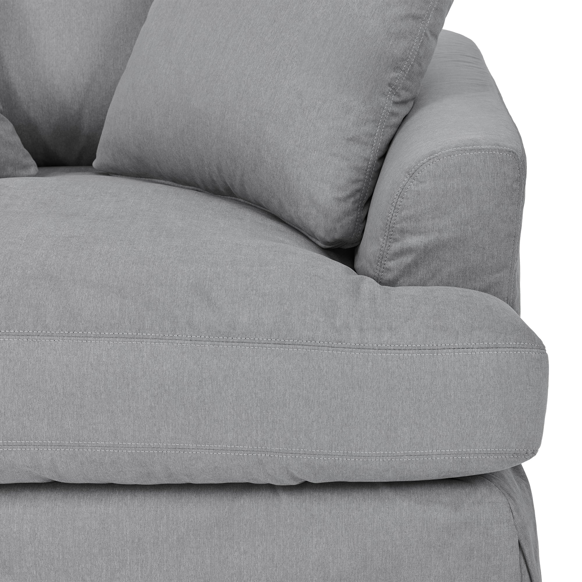 Ciara 53" Upholstered Chair and a Half in Slate Gray By Armen Living - Image 6