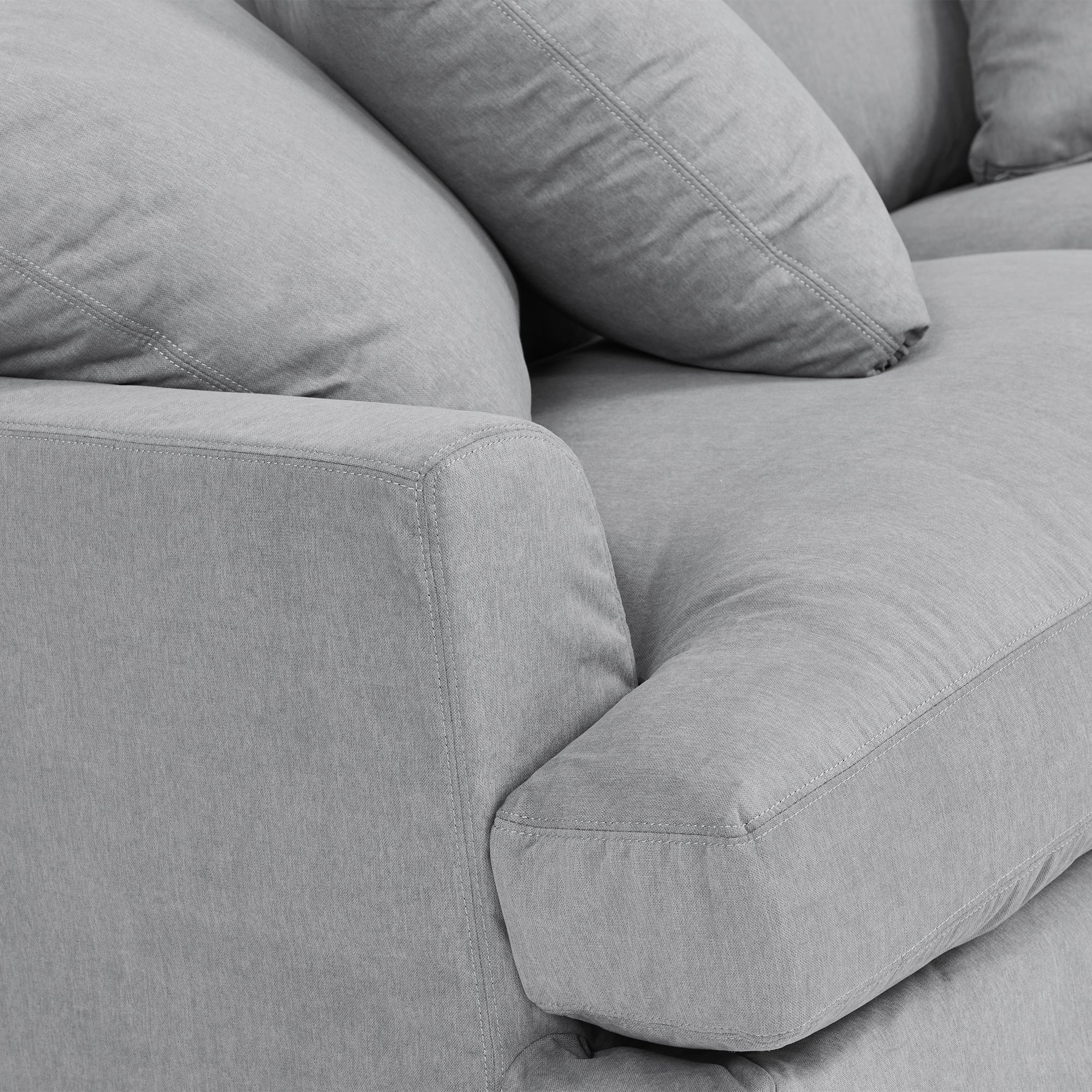 Ciara 93" Upholstered Sofa in Slate Gray  By Armen Living - Image 6