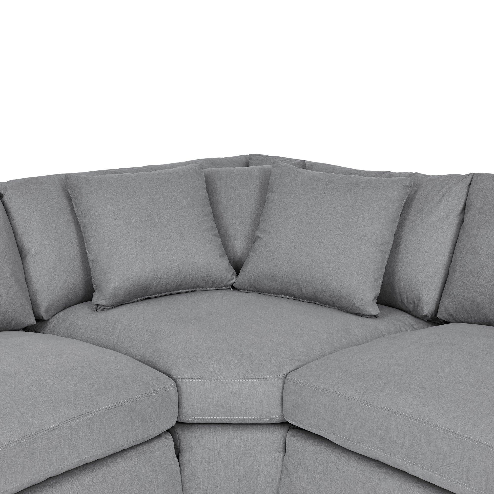 Ciara Upholstered 3 Piece Sectional Sofa in Slate Gray  By Armen Living - Image 4