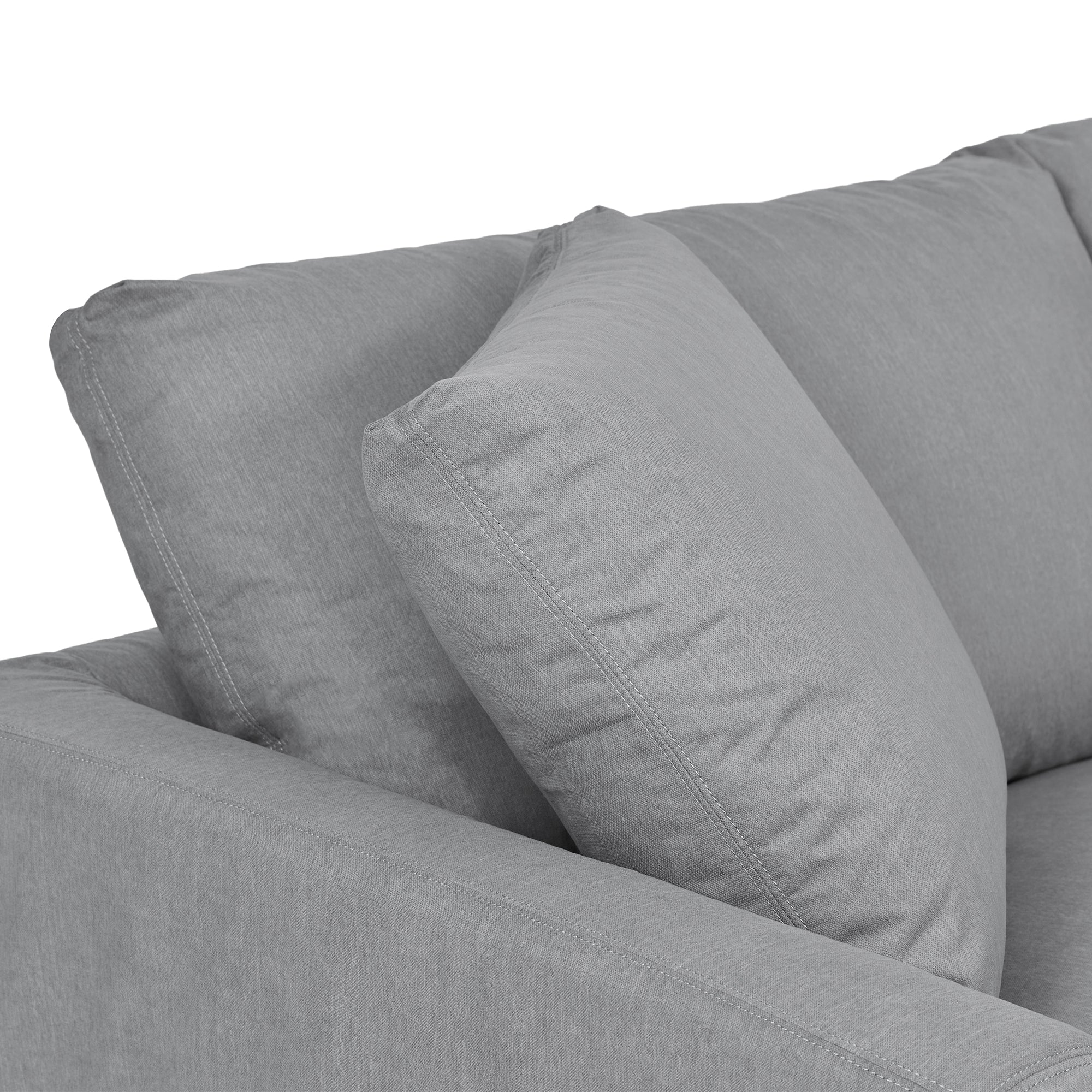 Ciara Upholstered 3 Piece Sectional Sofa in Slate Gray  By Armen Living - Image 5