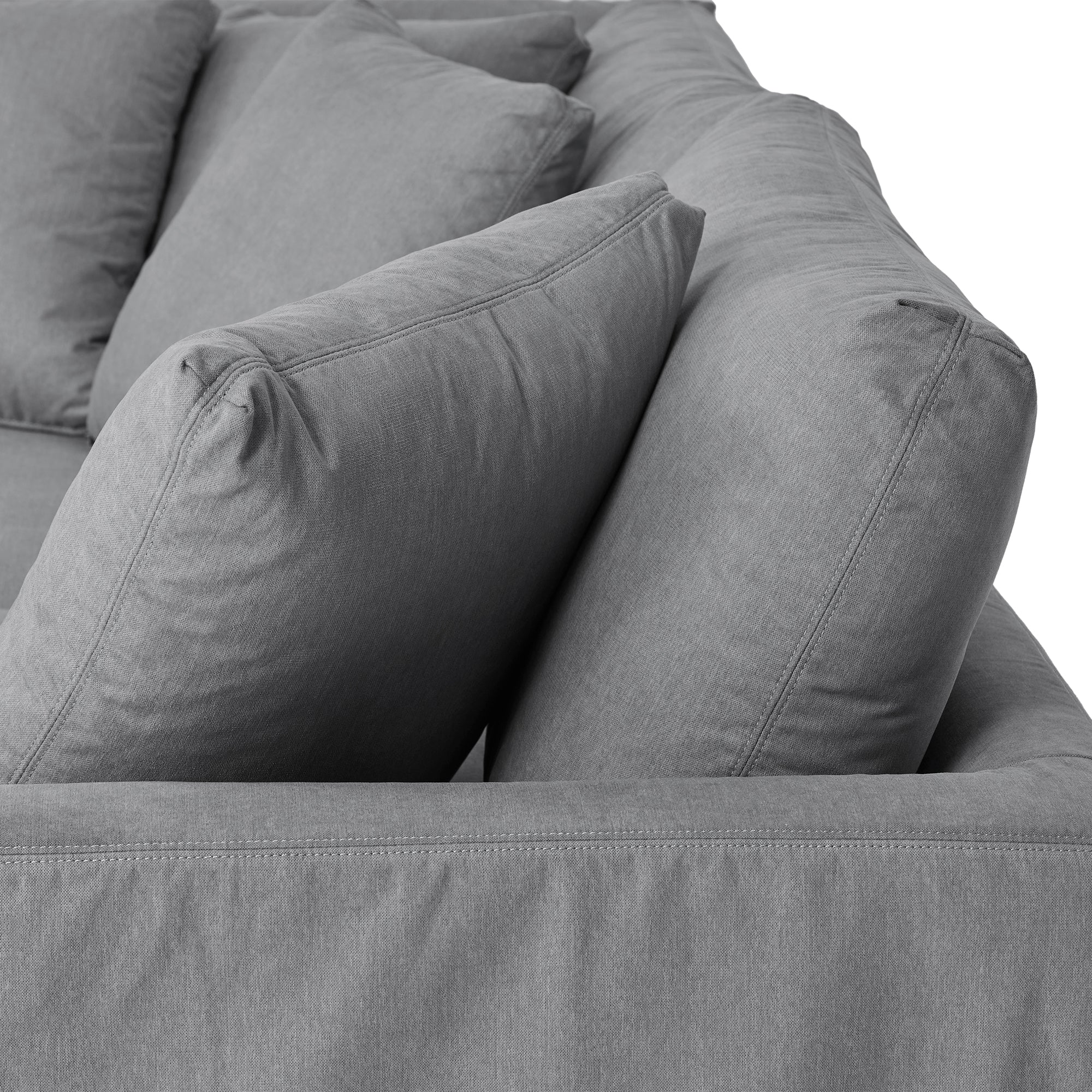 Ciara Upholstered 3 Piece Sectional Sofa in Slate Gray  By Armen Living - Image 6