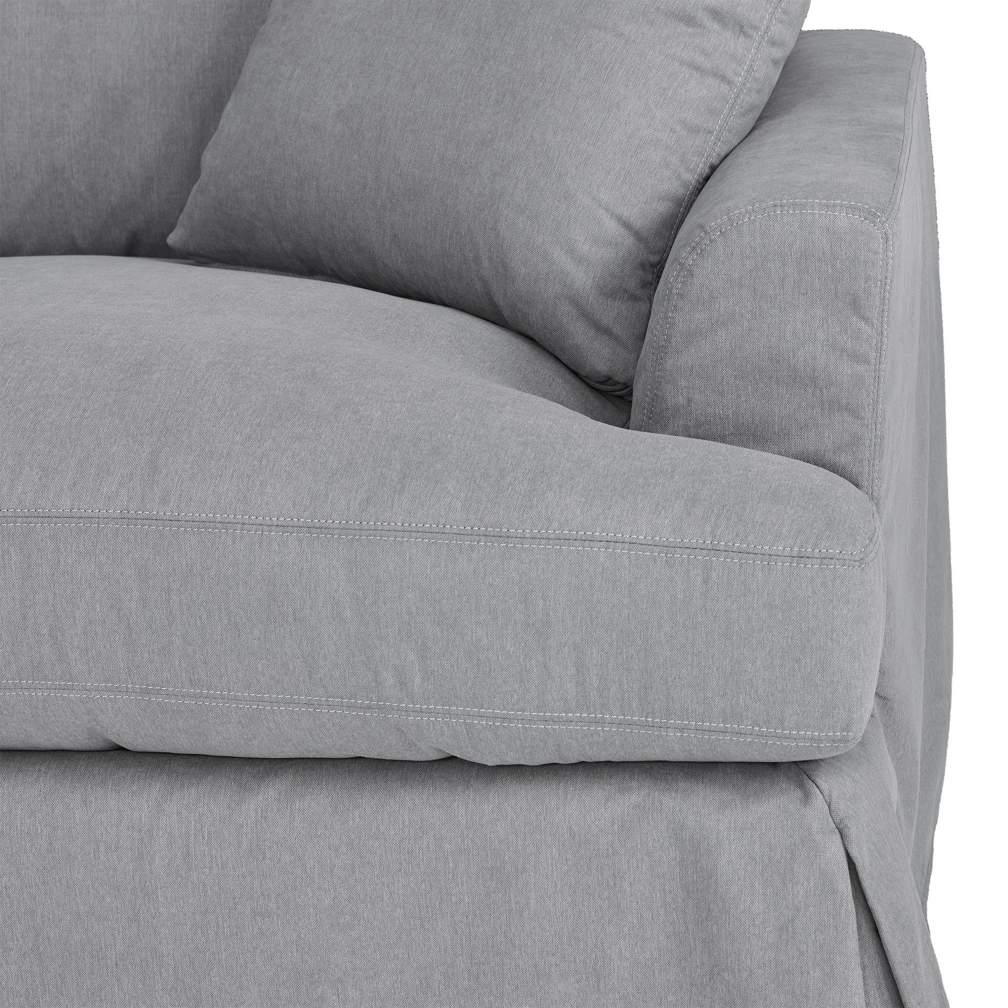 Ciara Upholstered 3 Piece Sectional Sofa in Slate Gray  By Armen Living - Image 7
