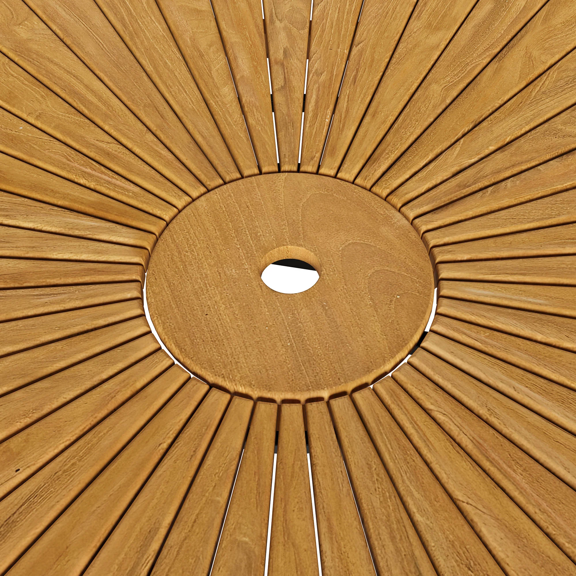 Cielo 59" Sunburst Outdoor Patio Teak Dining Table by Modway - Image 3
