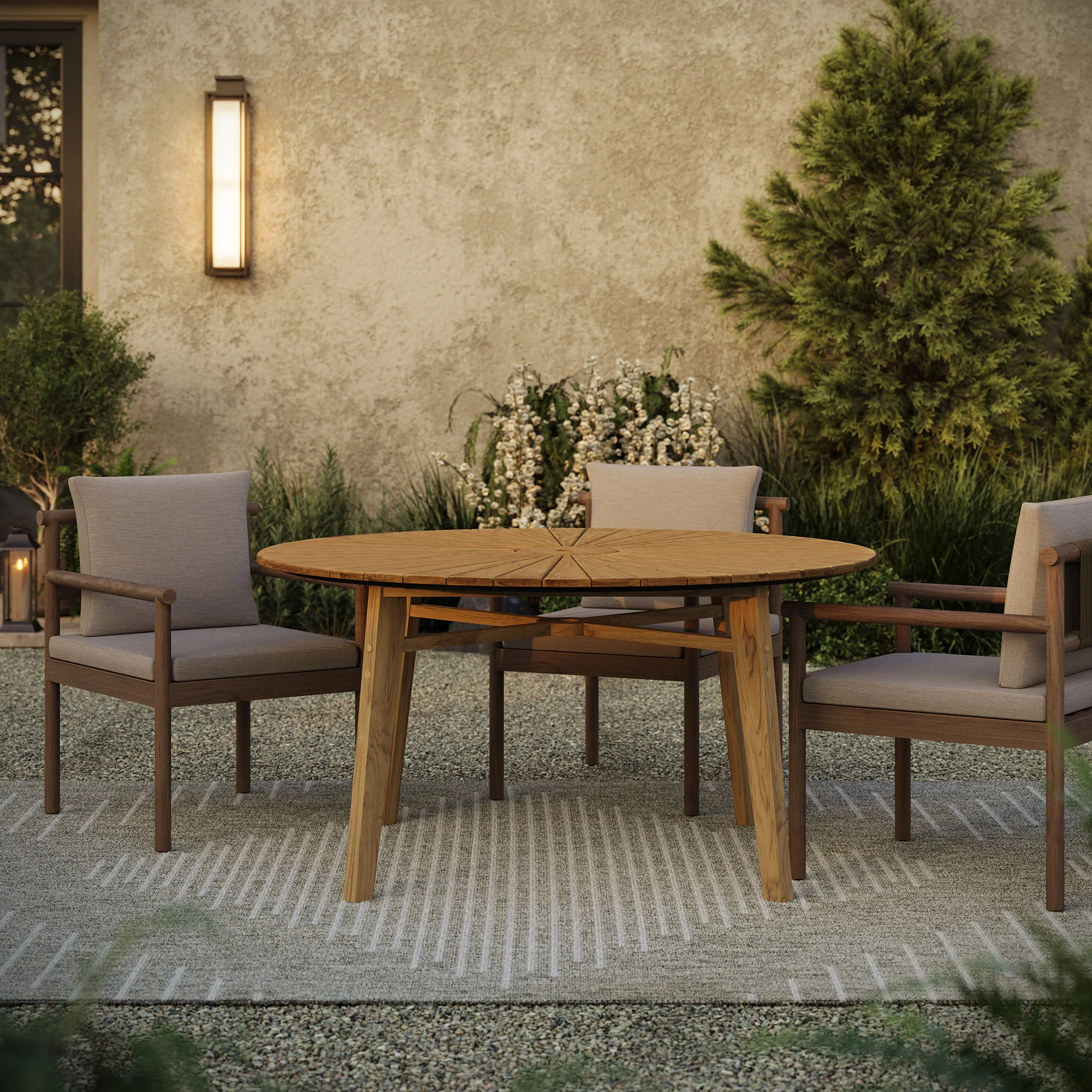 Cielo 59" Sunburst Outdoor Patio Teak Dining Table by Modway - Image 5