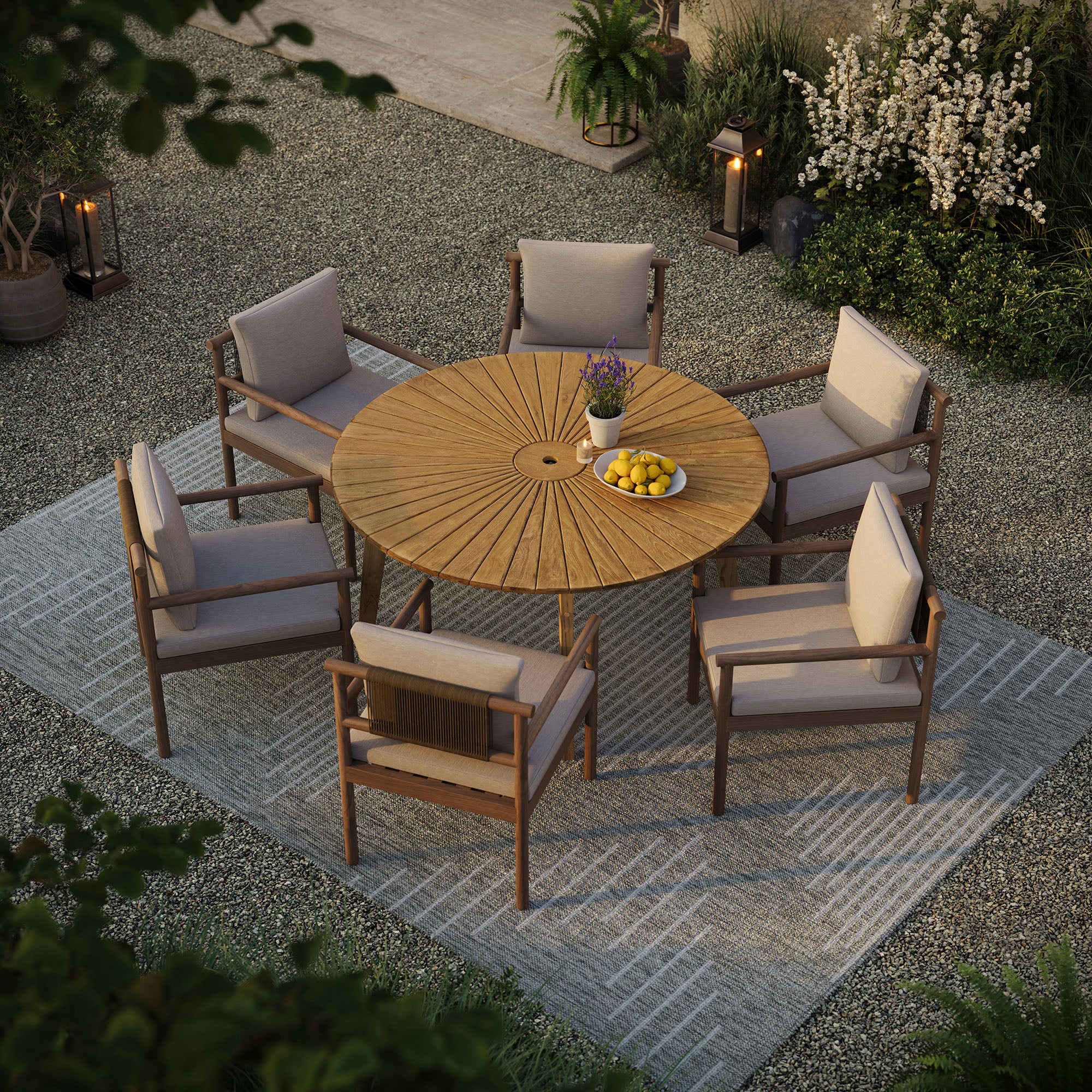 Cielo 59" Sunburst Outdoor Patio Teak Dining Table by Modway - Image 6