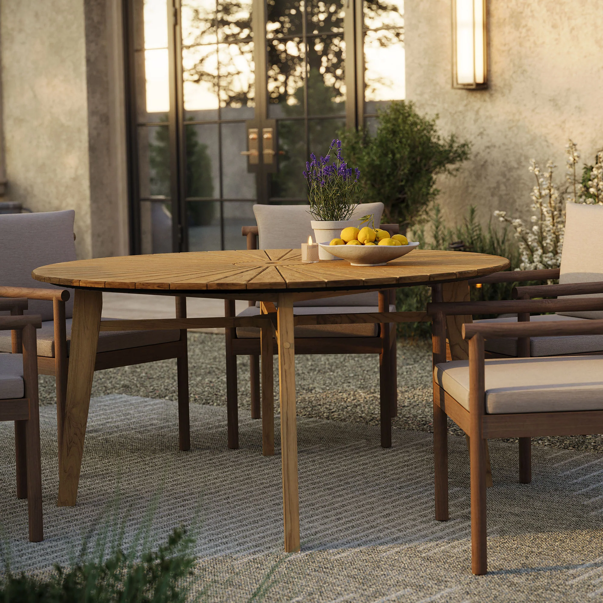 Cielo 59" Sunburst Outdoor Patio Teak Dining Table by Modway - Image 8