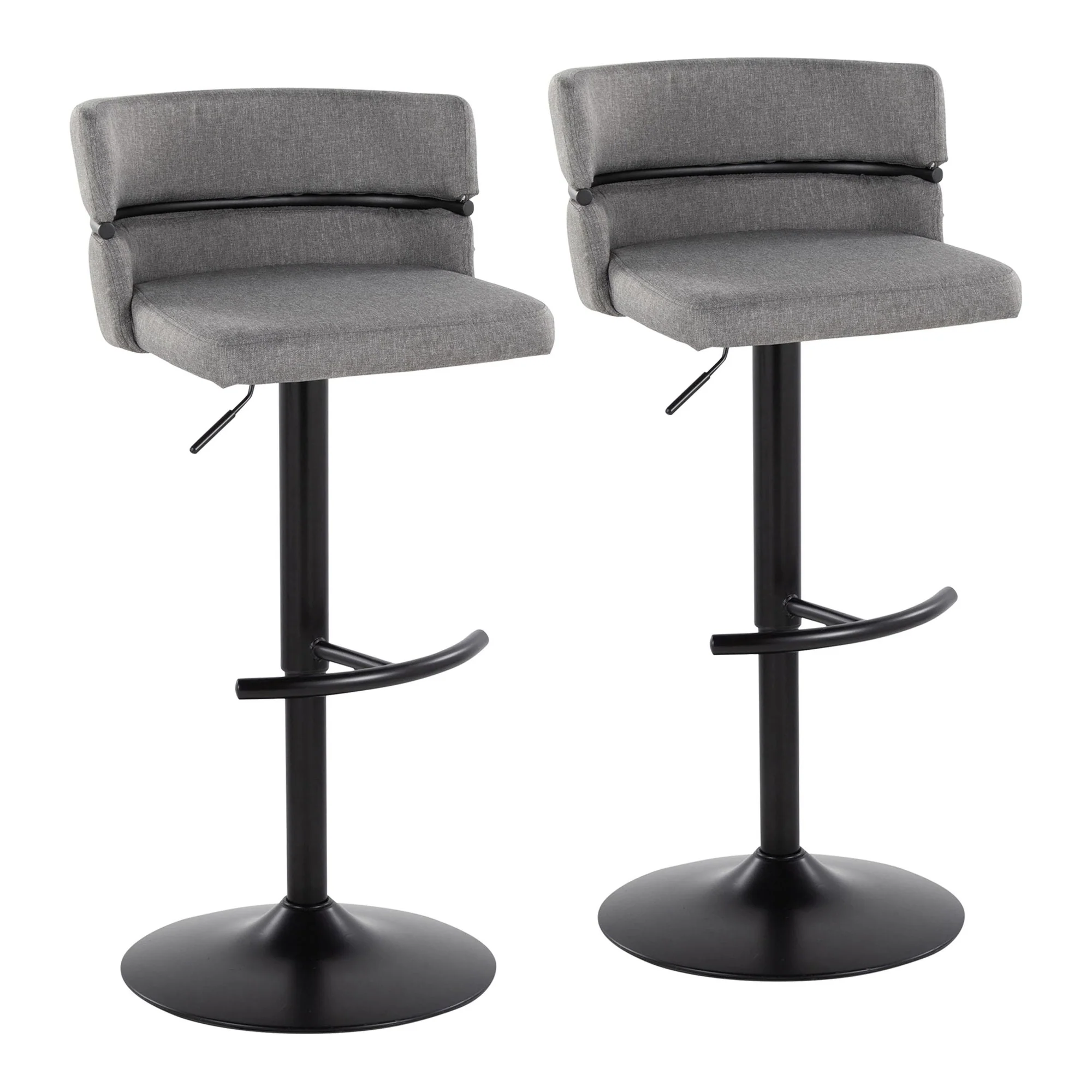 Cinch Adjustable Barstool - Set of 2 By LumiSource - BS-CINCH-RNT2 BKBKCR2 - Image 11